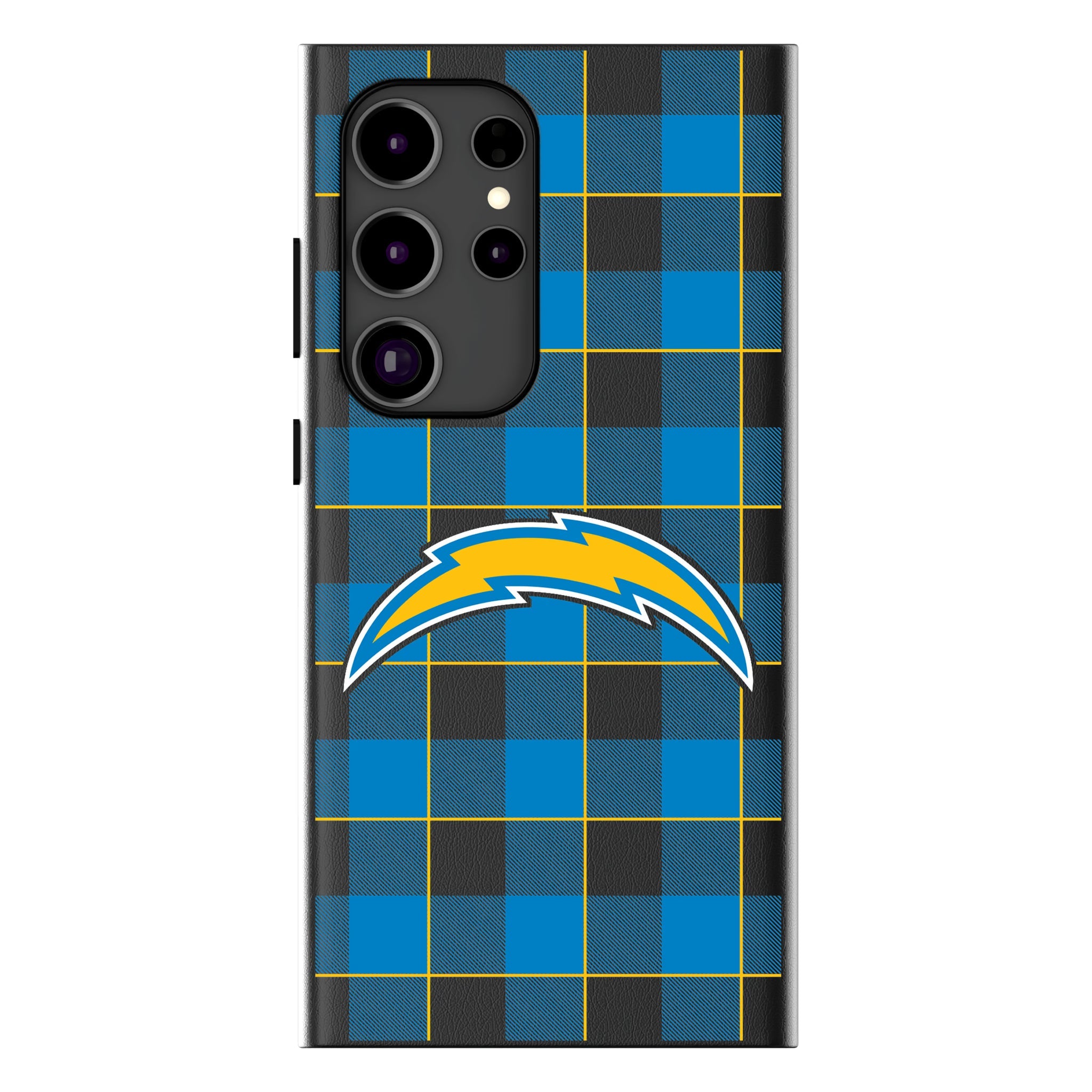 Los Angeles Chargers Plaid MagSafe Compatible Phone Case for Samsung Galaxy