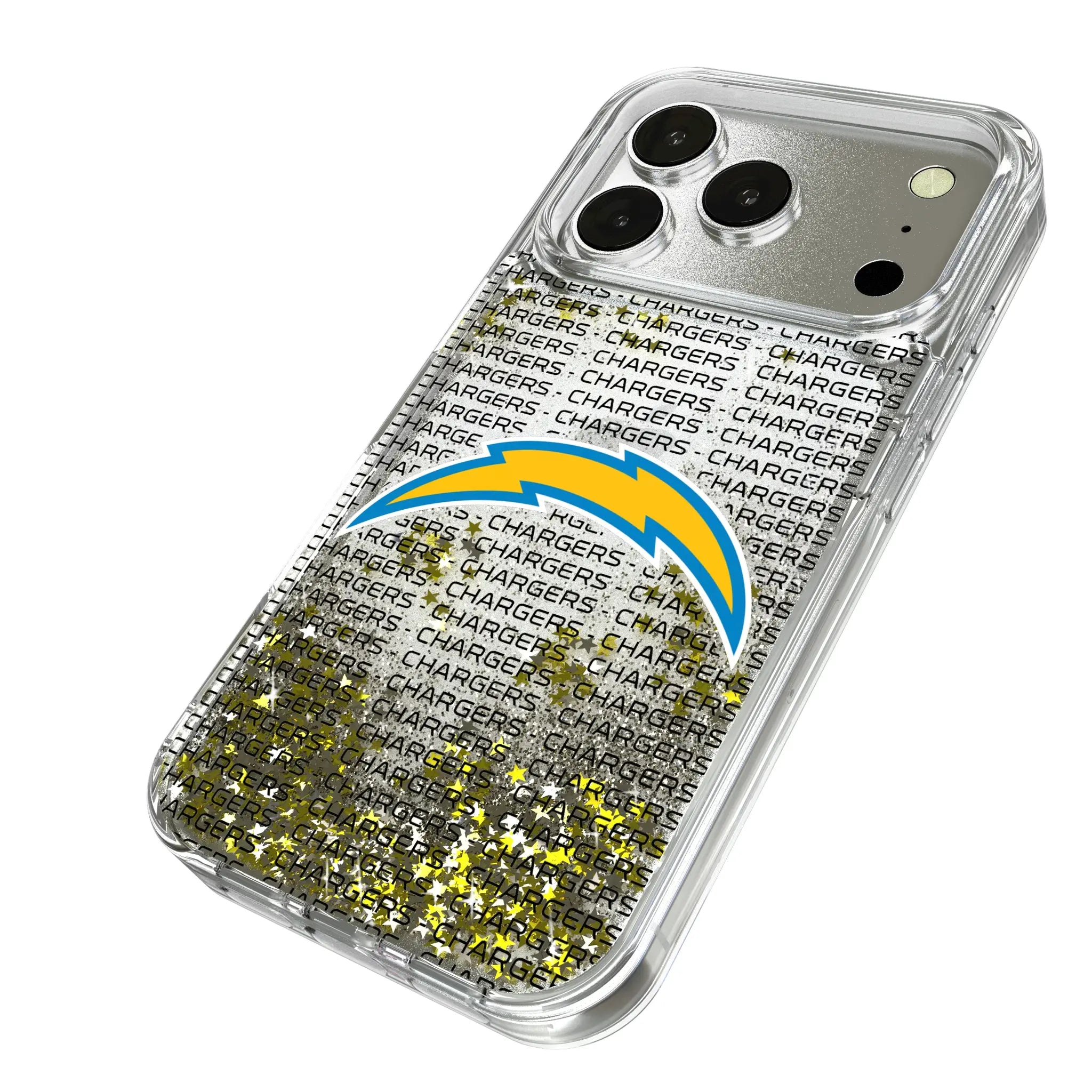 Los Angeles Chargers Text Backdrop Glitter Phone Case