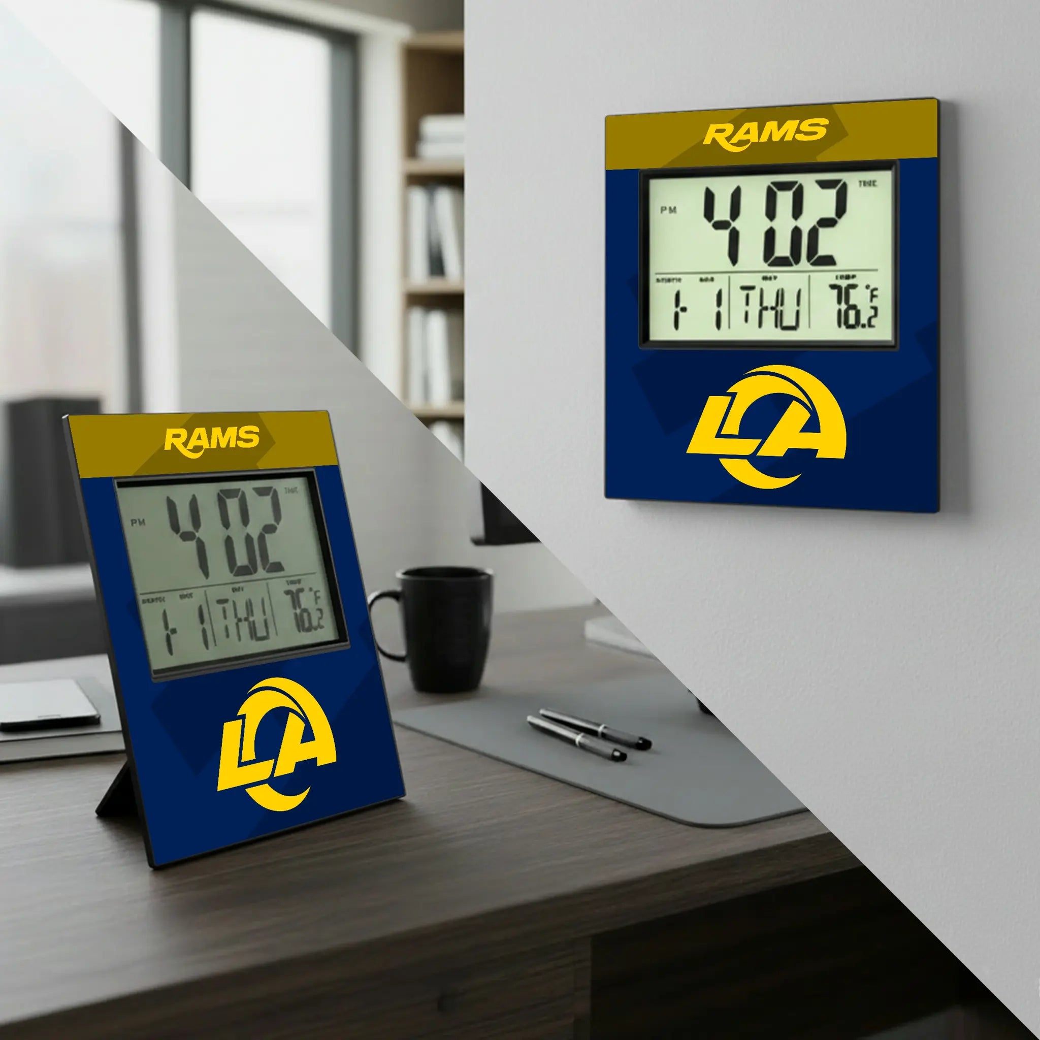 Los Angeles Rams Color Block Wall Clock
