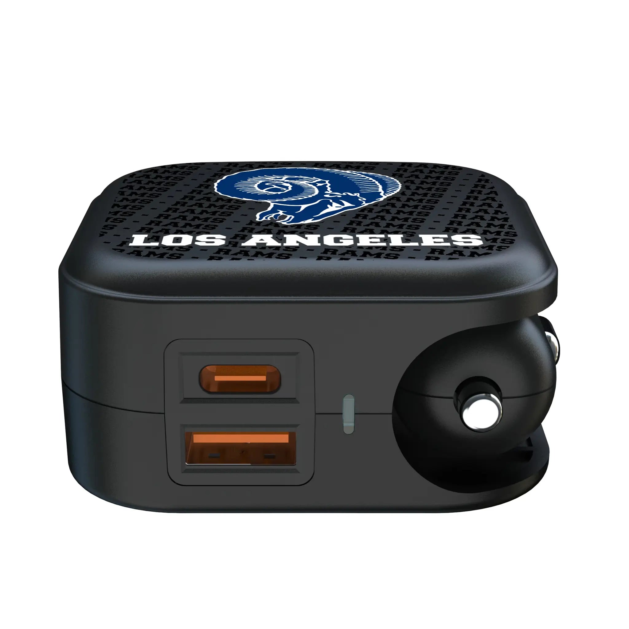 Los Angeles Rams Historic Collection Text Backdrop 2 in 1 USB A/C Charger