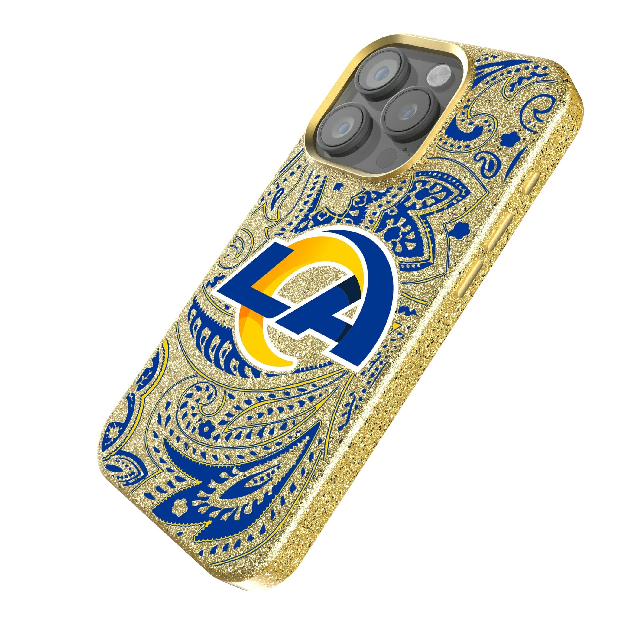 Los Angeles Rams Paisley Bling Phone Case - Sports Gifts, Sports Memorabilia, Sports Collectibles, Fan Shop