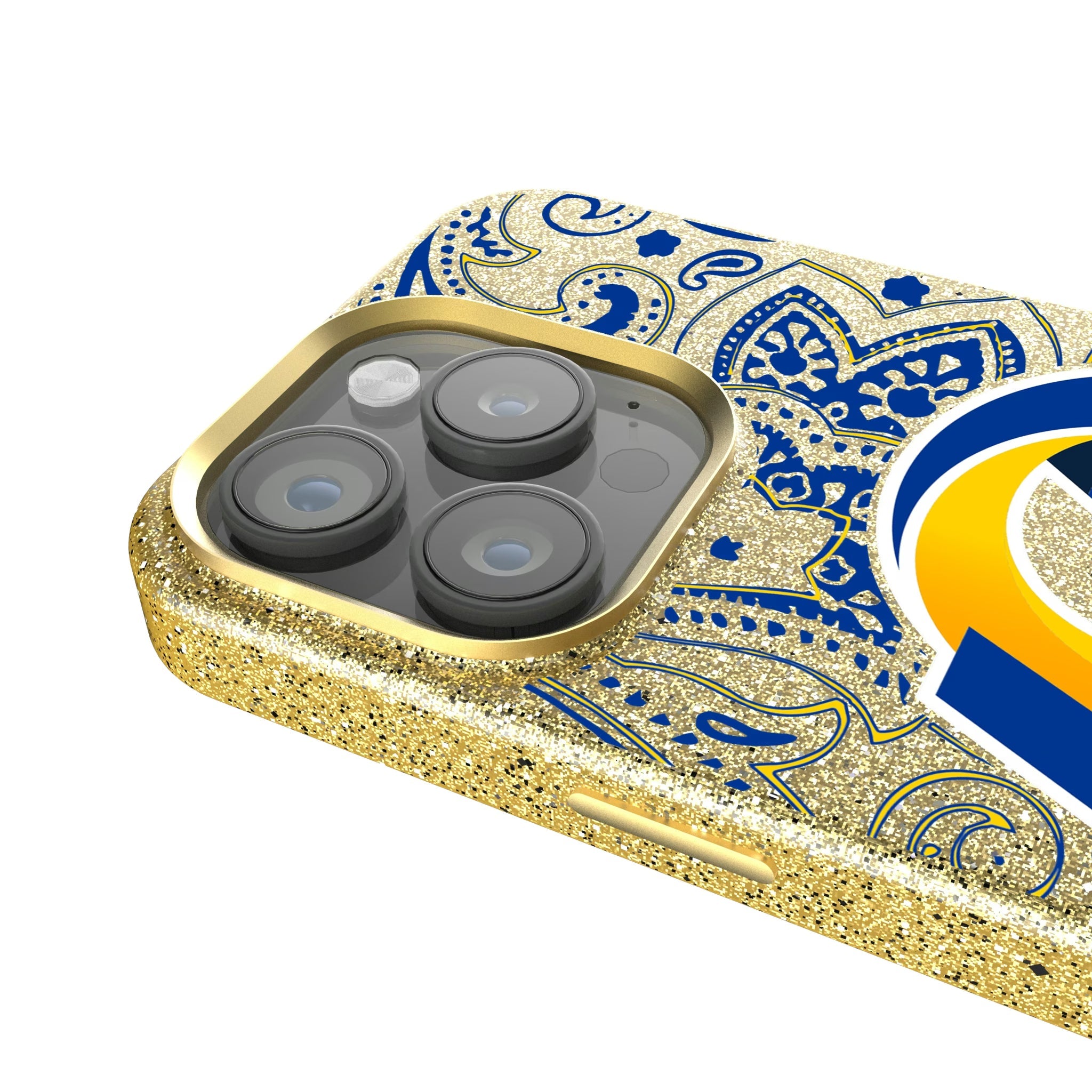 Los Angeles Rams Paisley Bling Phone Case - Sports Gifts, Sports Memorabilia, Sports Collectibles, Fan Shop