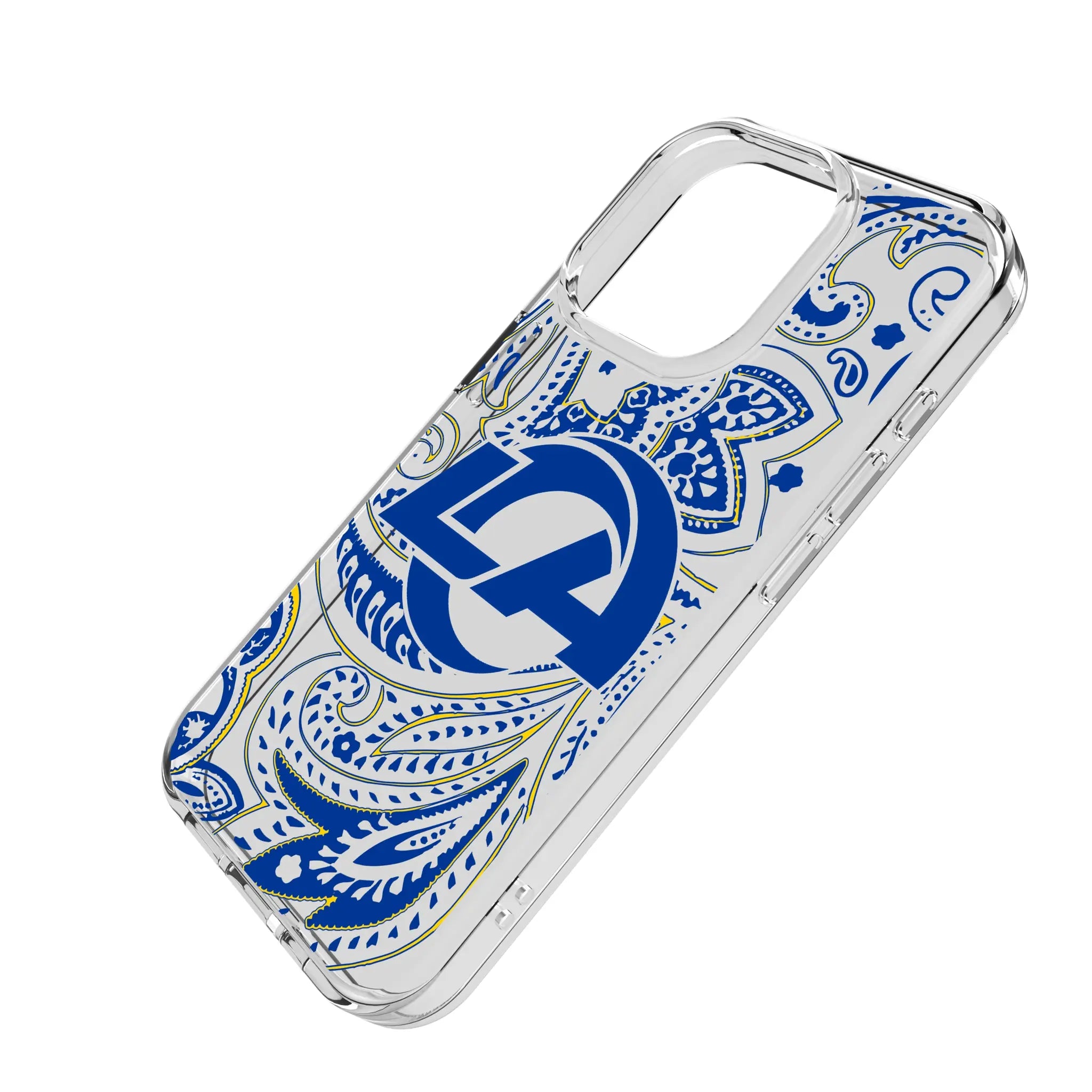 Los Angeles Rams Paisley Clear Phone Case for Apple iPhone