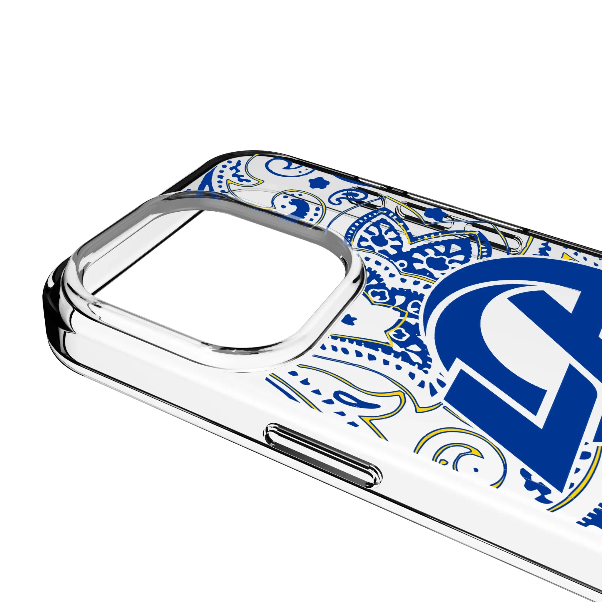 Los Angeles Rams Paisley Clear Phone Case for Apple iPhone