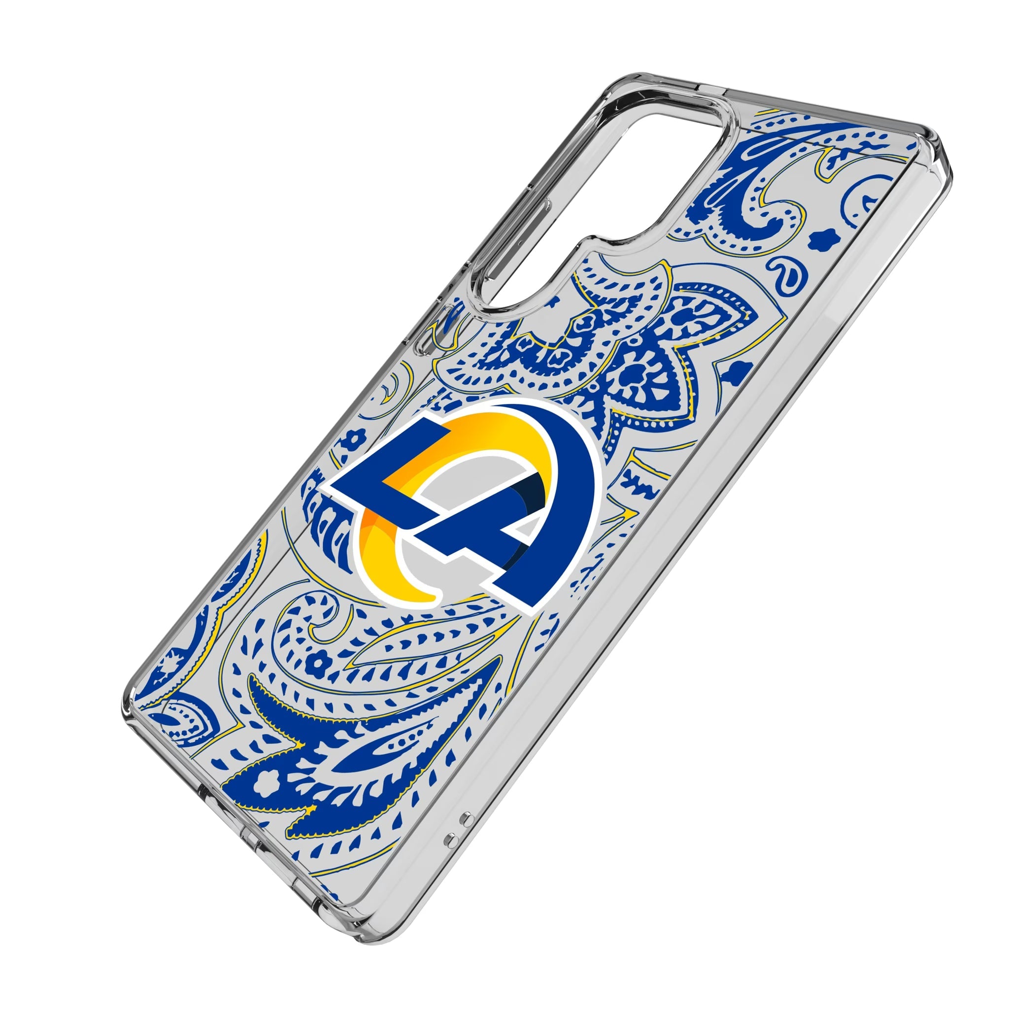 Los Angeles Rams Paisley Clear Phone Case for Samsung Galaxy - Sports Gifts, Sports Memorabilia, Sports Collectibles, Fan Shop