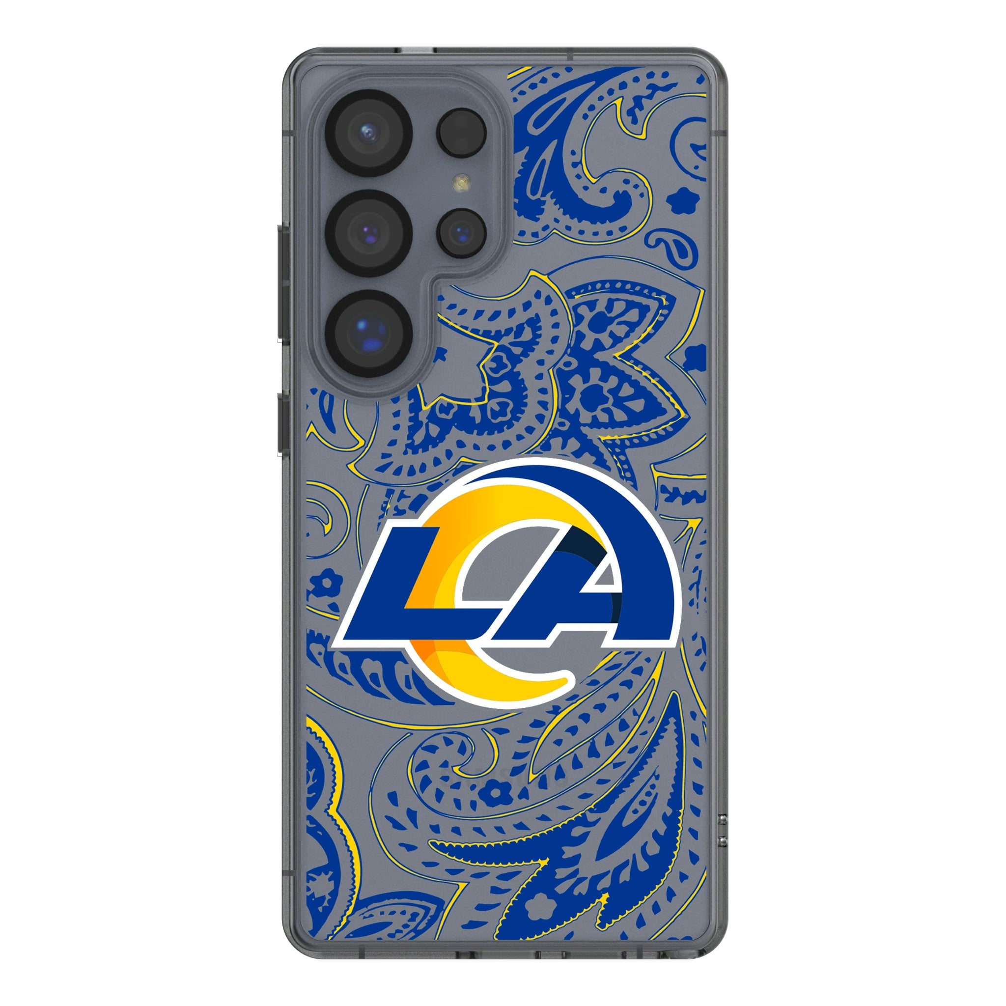 Los Angeles Rams Paisley Clear Phone Case for Samsung Galaxy - Sports Gifts, Sports Memorabilia, Sports Collectibles, Fan Shop