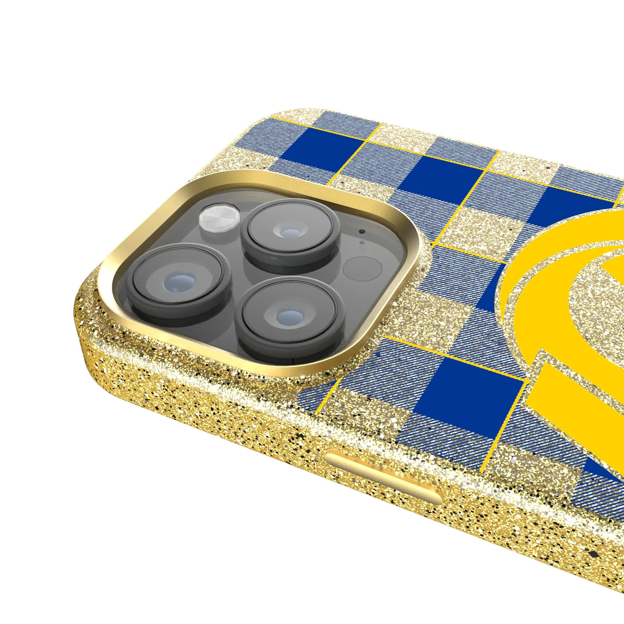Los Angeles Rams Plaid Bling Phone Case