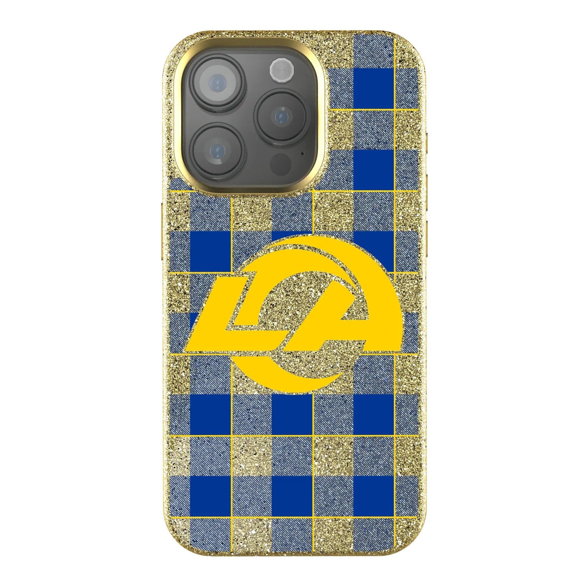 Los Angeles Rams Plaid Bling Phone Case