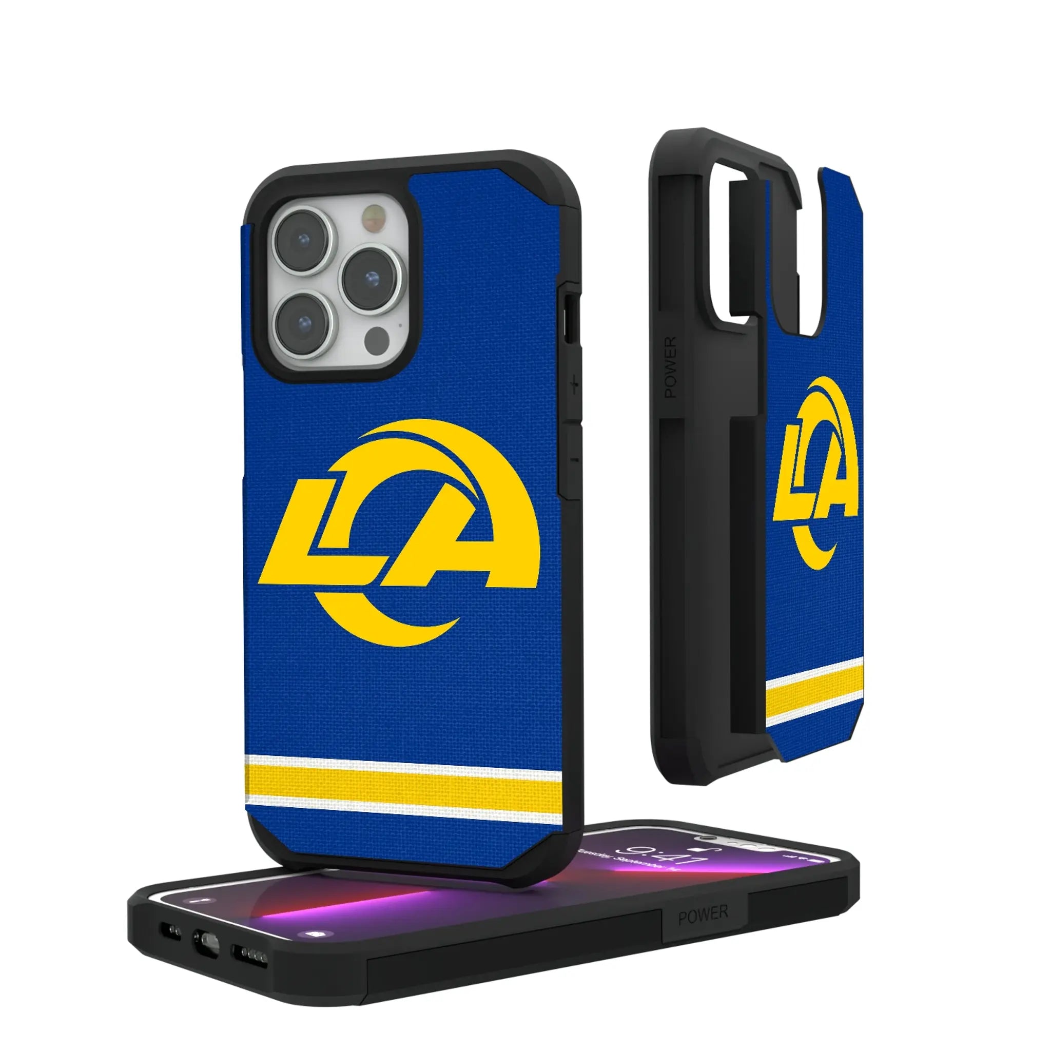 Los Angeles Rams Stripe Rugged Phone Case