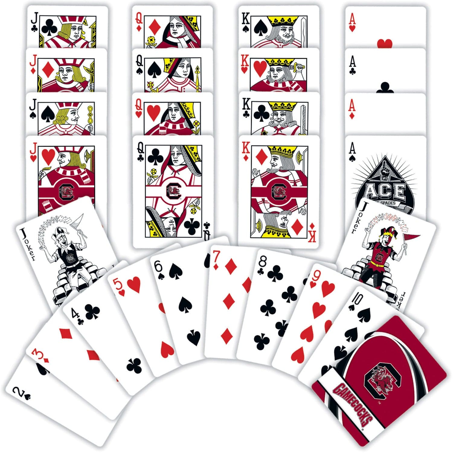 South Carolina Gamecocks 54 Card Deck - Playing Cards - Sports Gifts, Sports Memorabilia, Sports Collectibles, Fan Shop