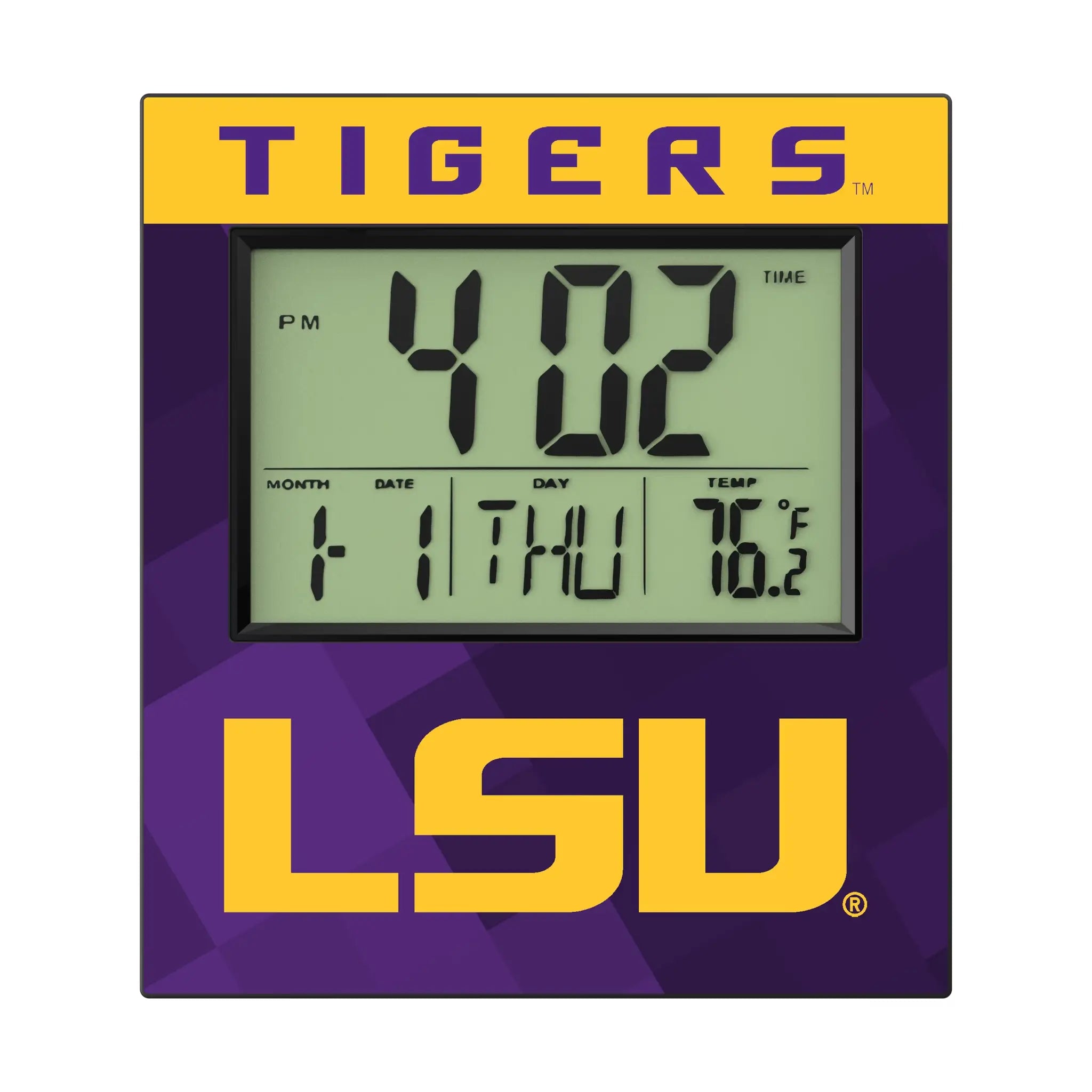 Louisiana State University Tigers Color Block Wall Clock
