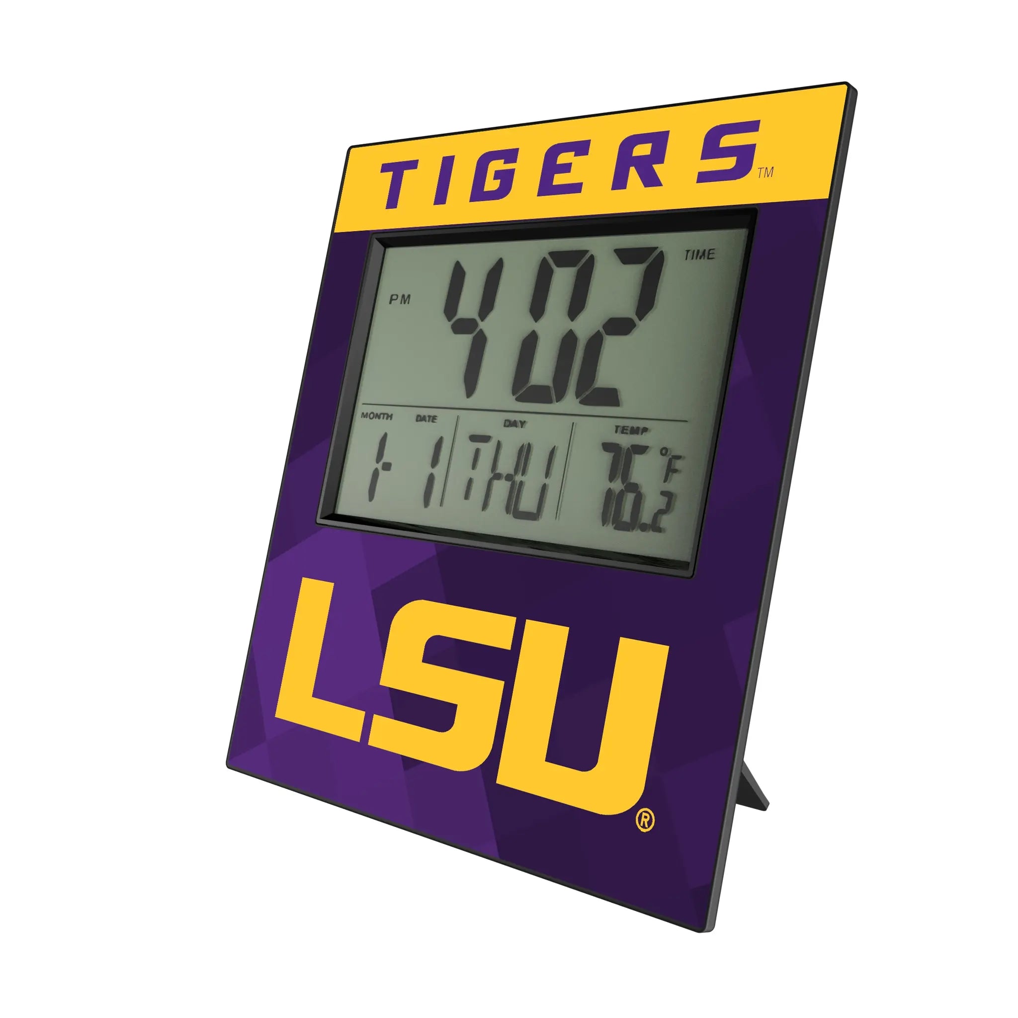 Louisiana State University Tigers Color Block Wall Clock