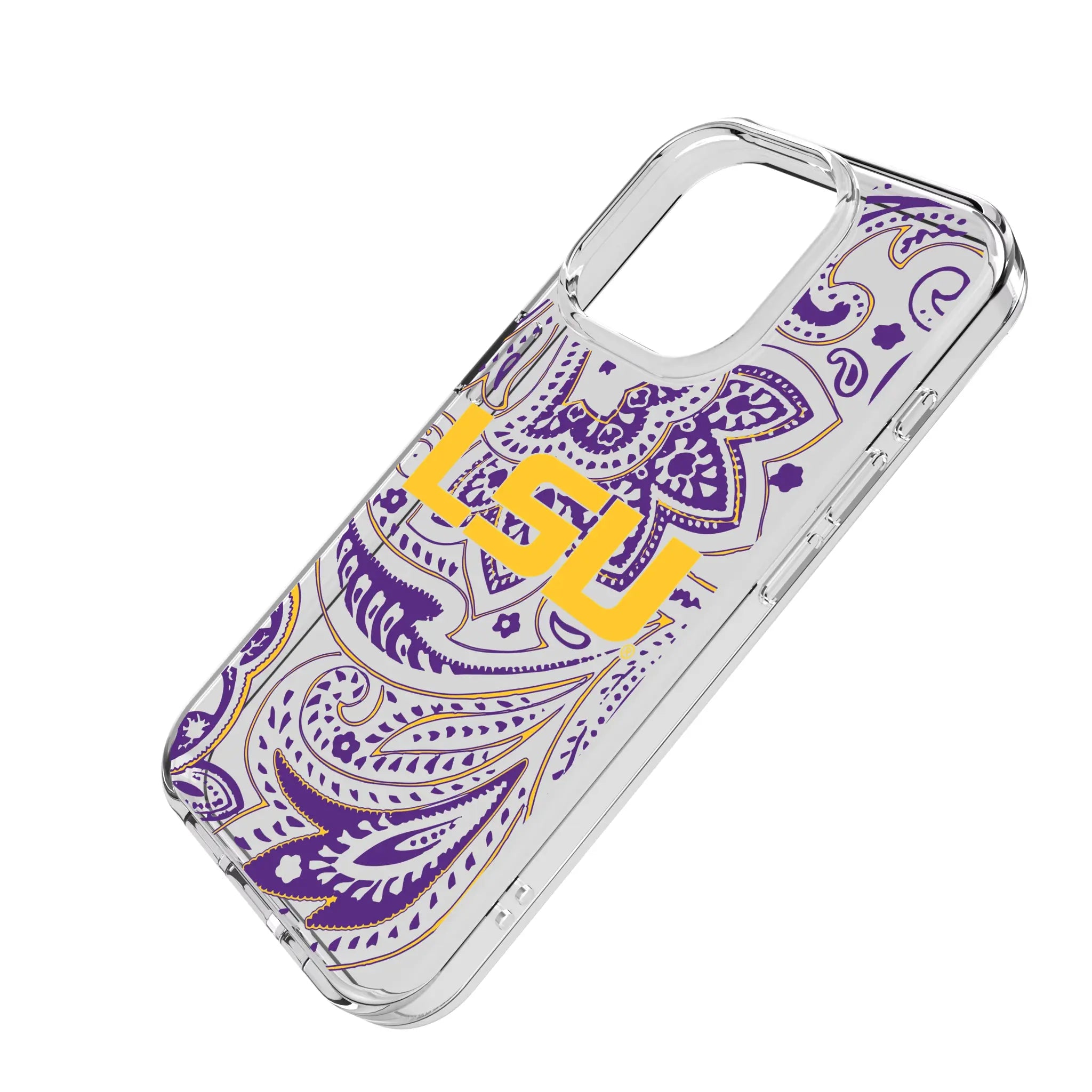 Louisiana State University Tigers Paisley Clear Phone Case for Apple iPhone