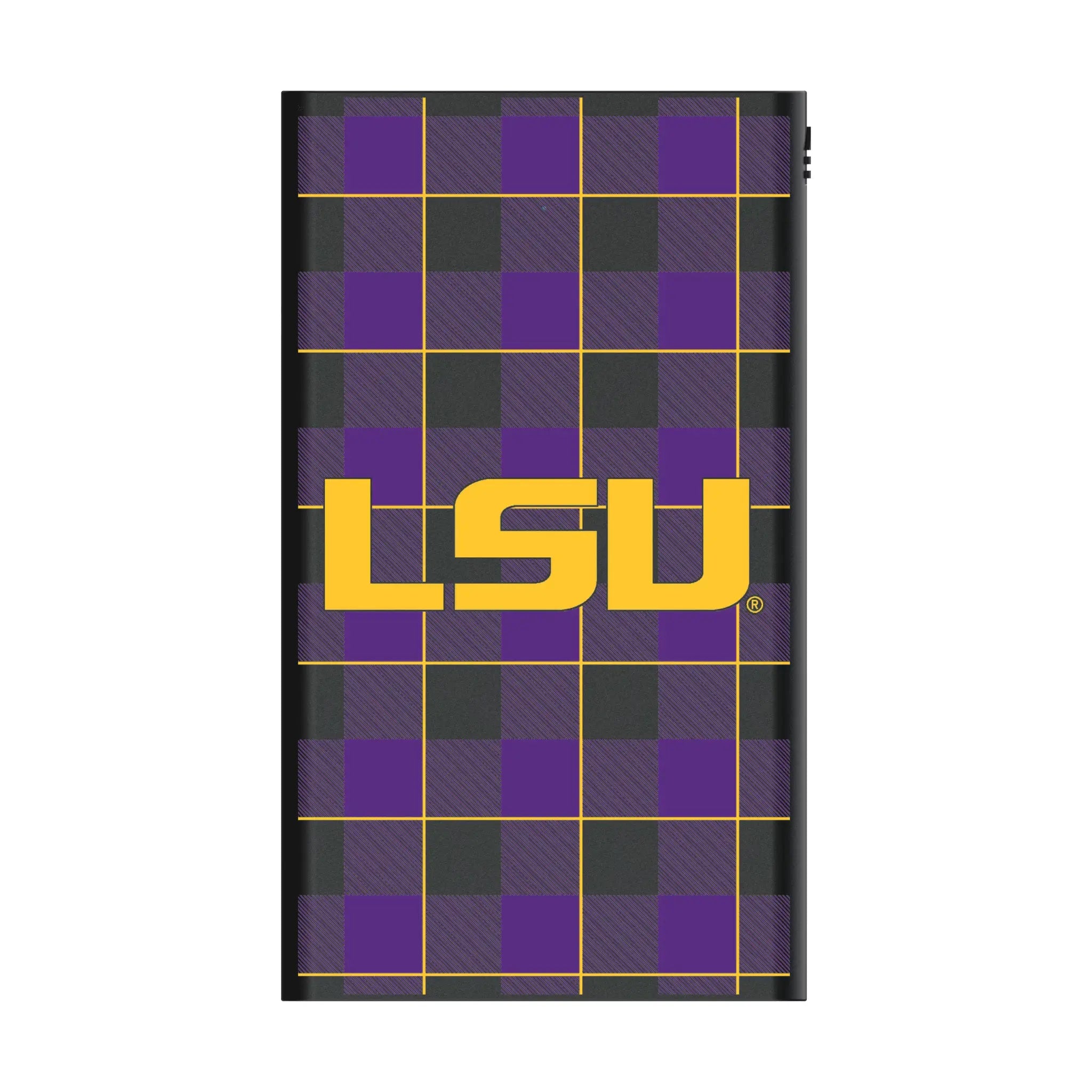 Louisiana State University Tigers Plaid 5000mAh Flat Powerbank