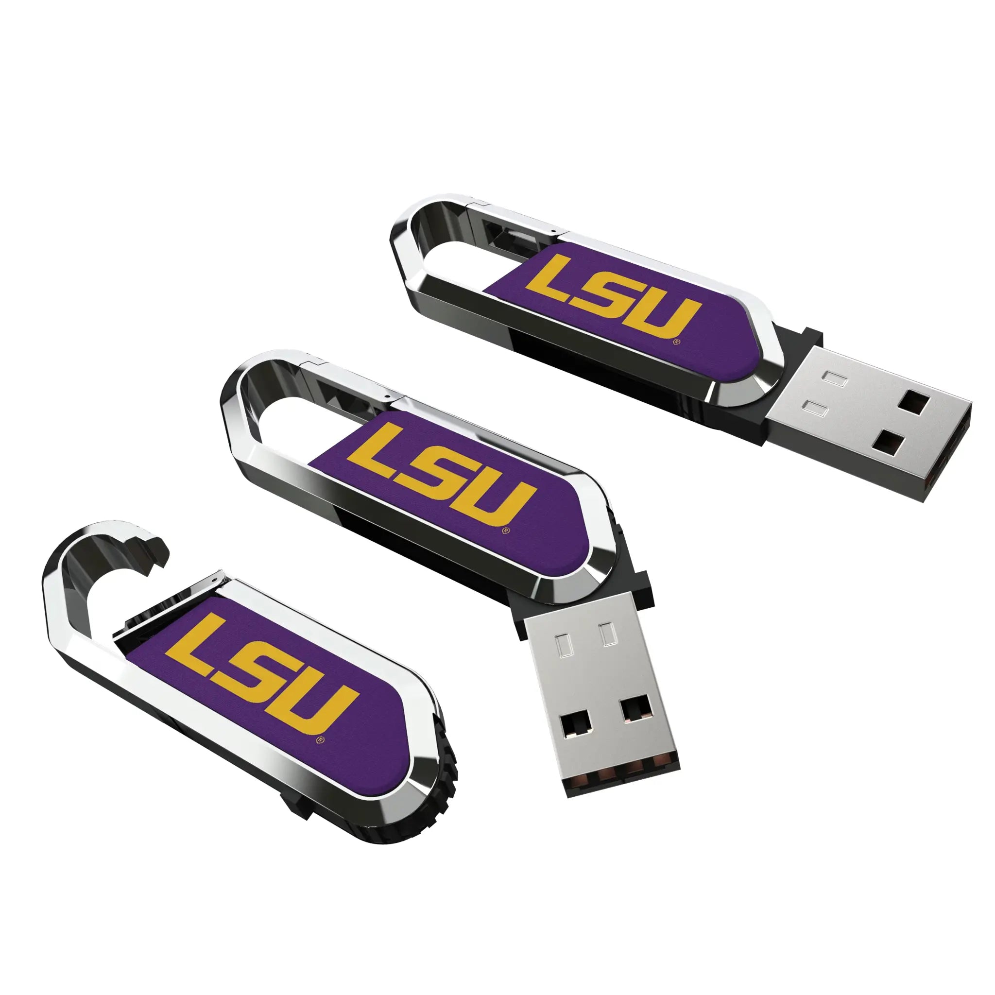 Louisiana State University Tigers Solid USB 32GB Clip Style Flash Drive