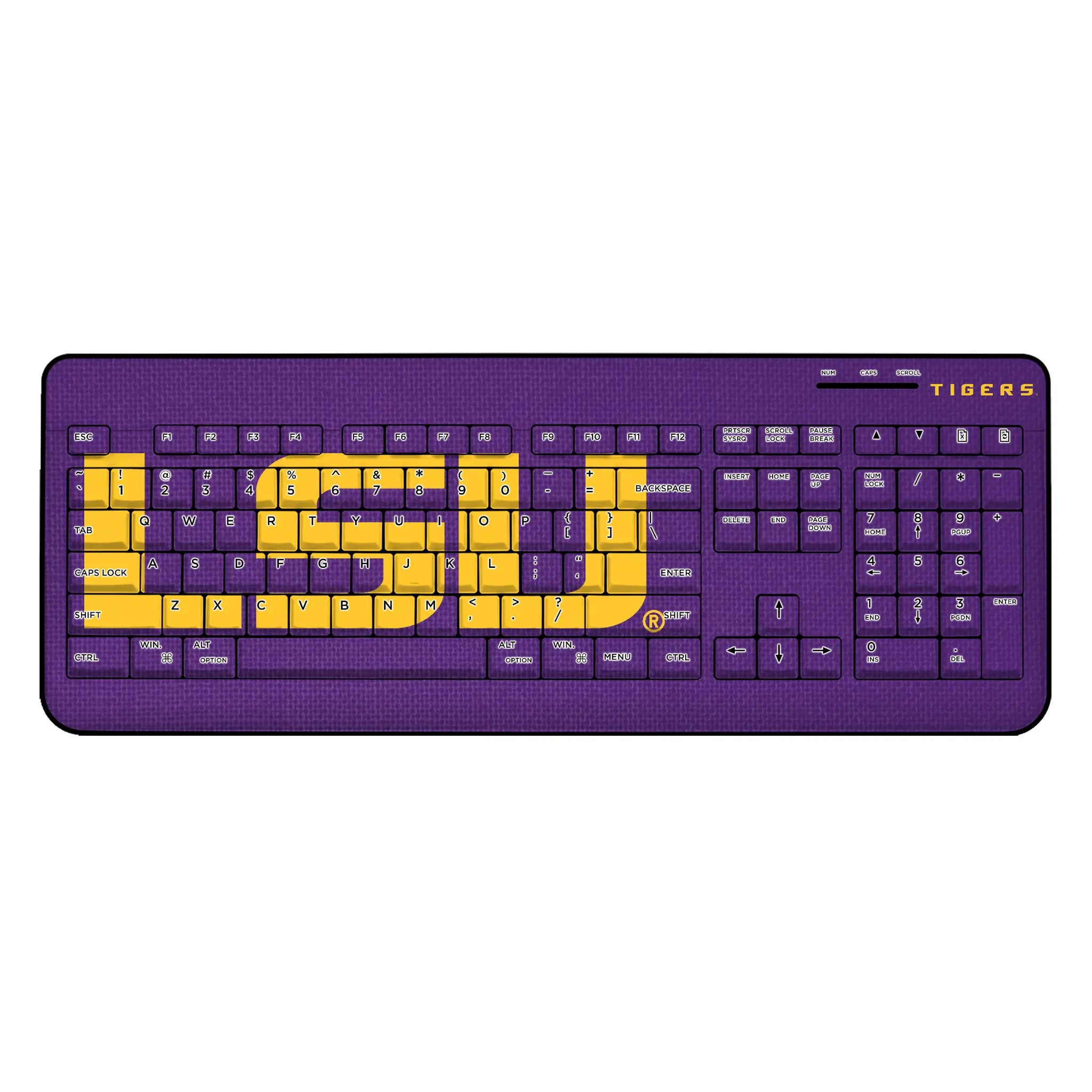 Louisiana State University Tigers Solid Wireless USB Keyboard