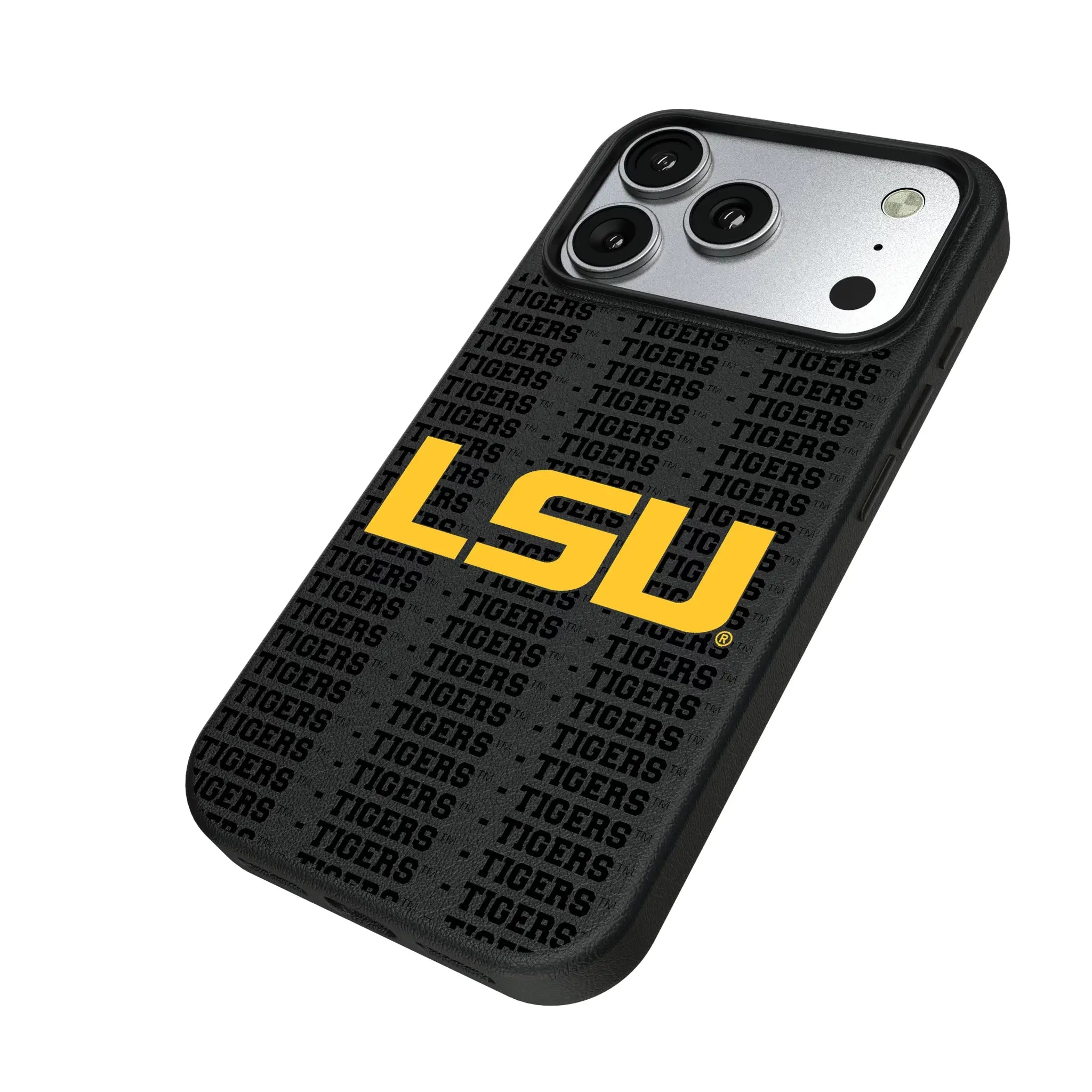 Louisiana State University Tigers Text Backdrop MagSafe Compatible Phone Case for Apple iPhone