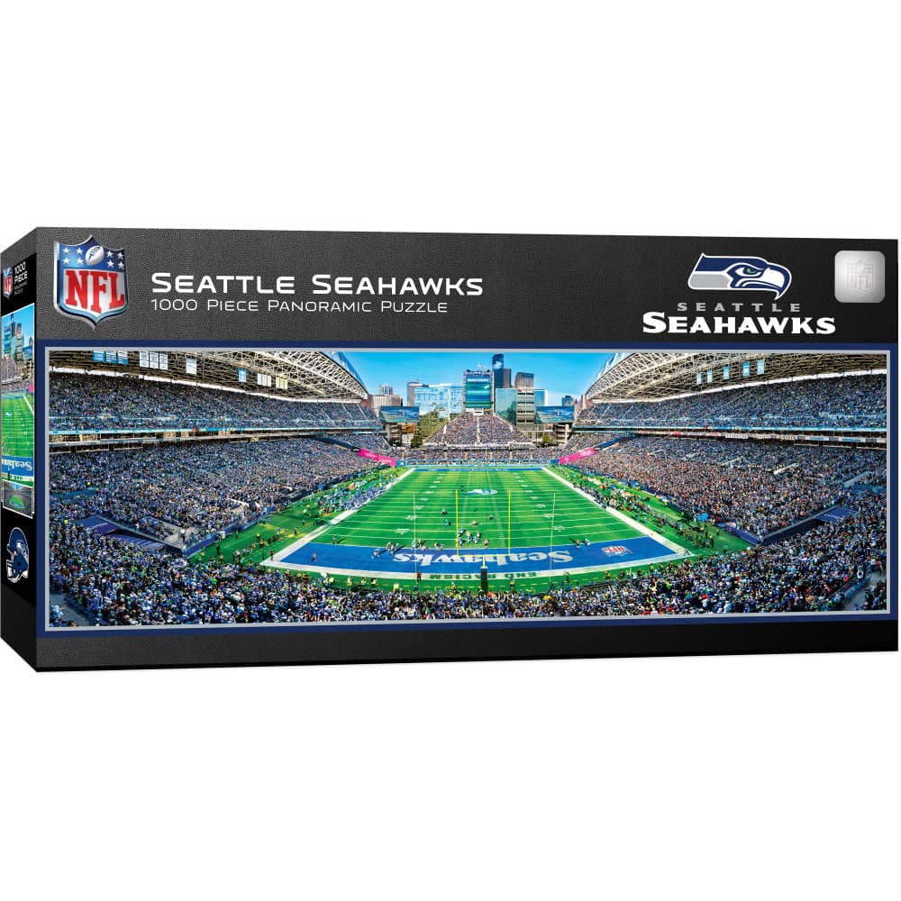 Seattle Seahawks 1000 Piece Panoramic Jigsaw Puzzle - End View - Sports Gifts, Sports Memorabilia, Sports Collectibles, Fan Shop