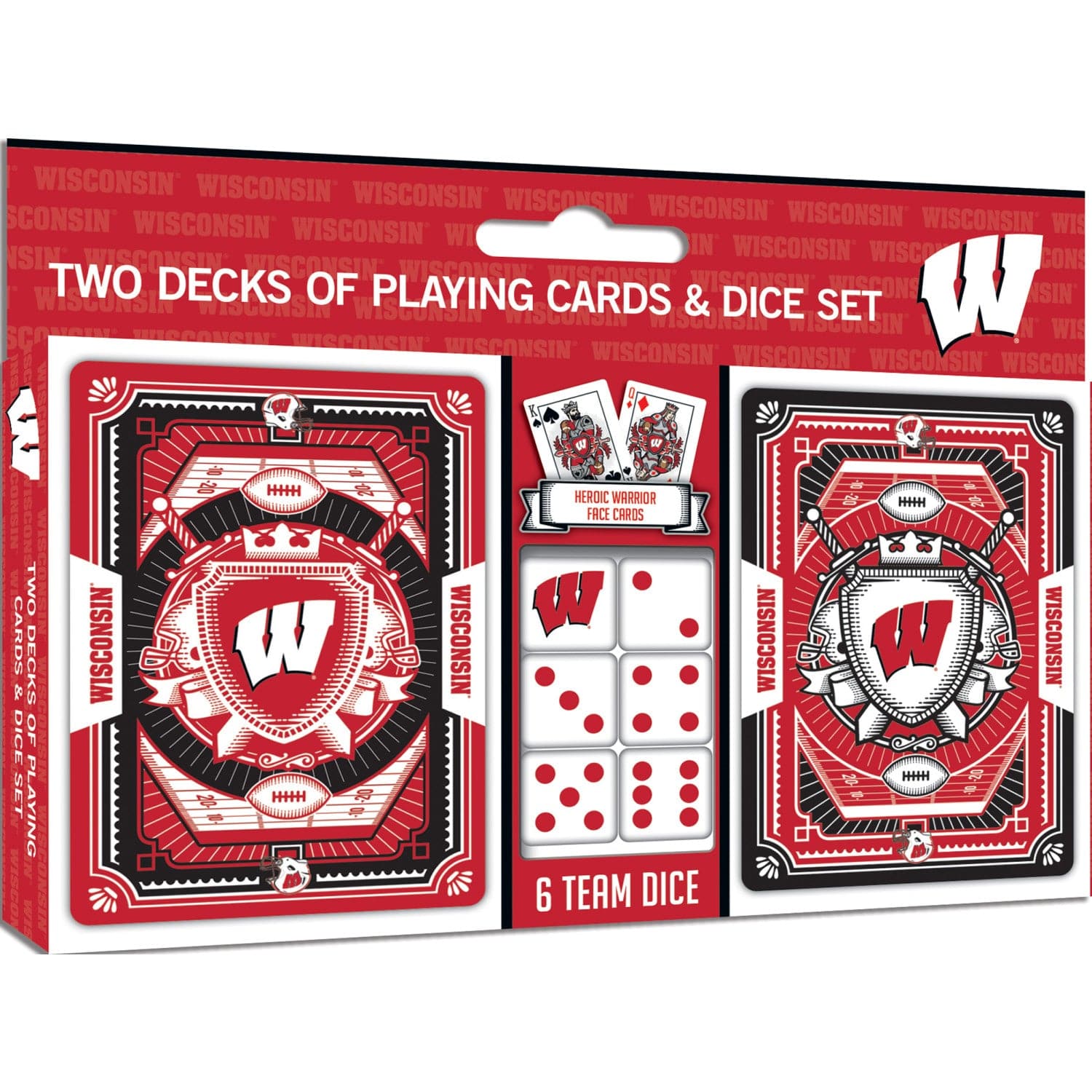 Wisconsin Badgers 2-Pack Playing Cards and Dice Set - Sports Gifts, Sports Memorabilia, Sports Collectibles, Fan Shop