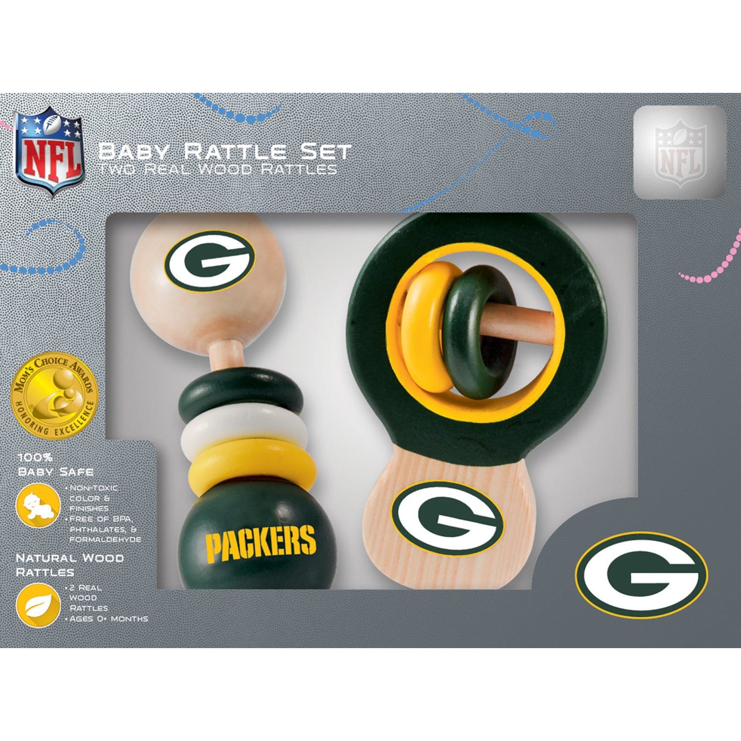 Green Bay Packers Baby Rattles 2-Pack