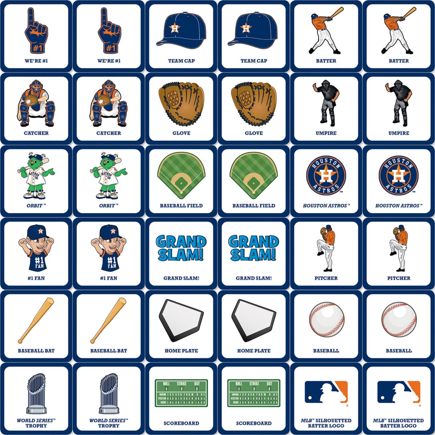 Houston Astros Memory Matching Game - Sports Gifts, Sports Memorabilia, Sports Collectibles, Fan Shop