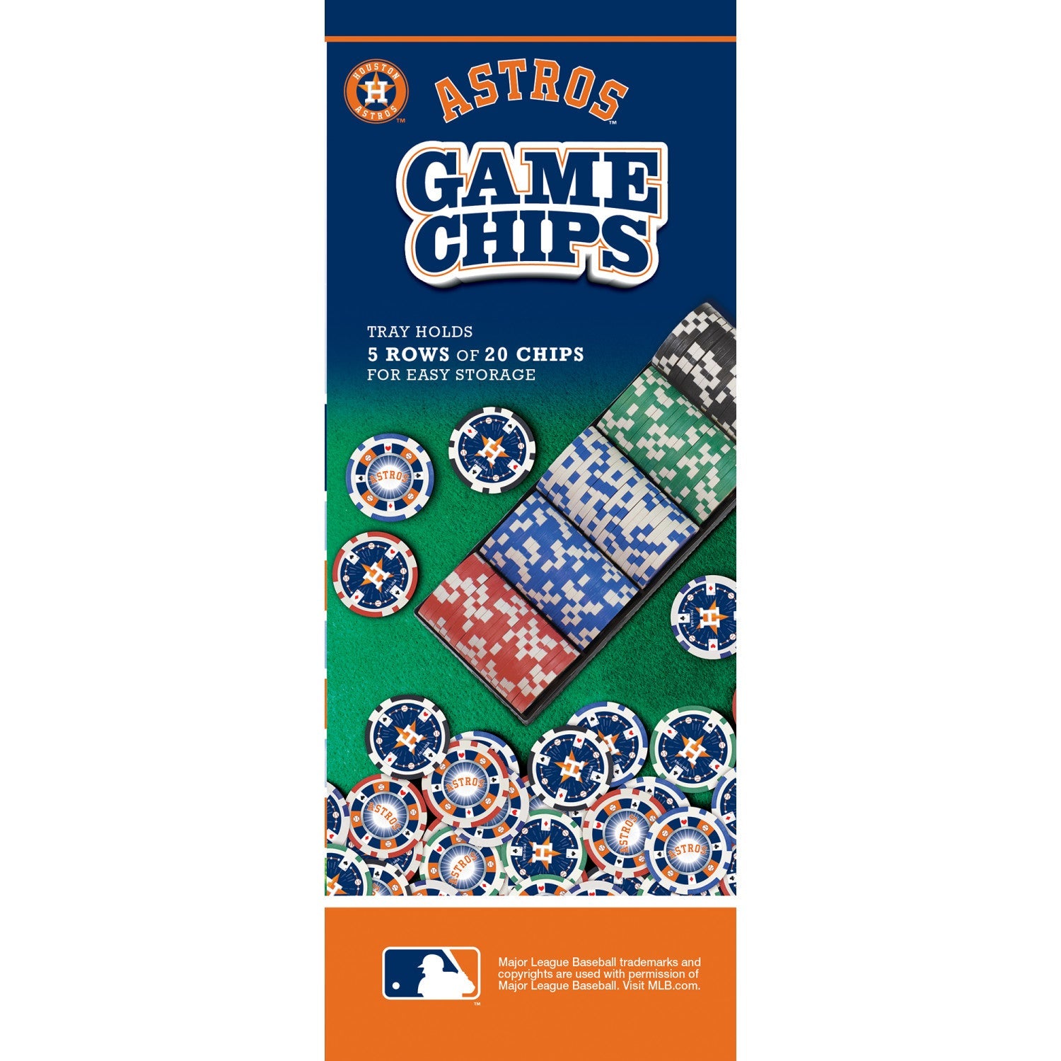 Houston Astros 100 Piece Poker Chips - 757 Sports Collectibles