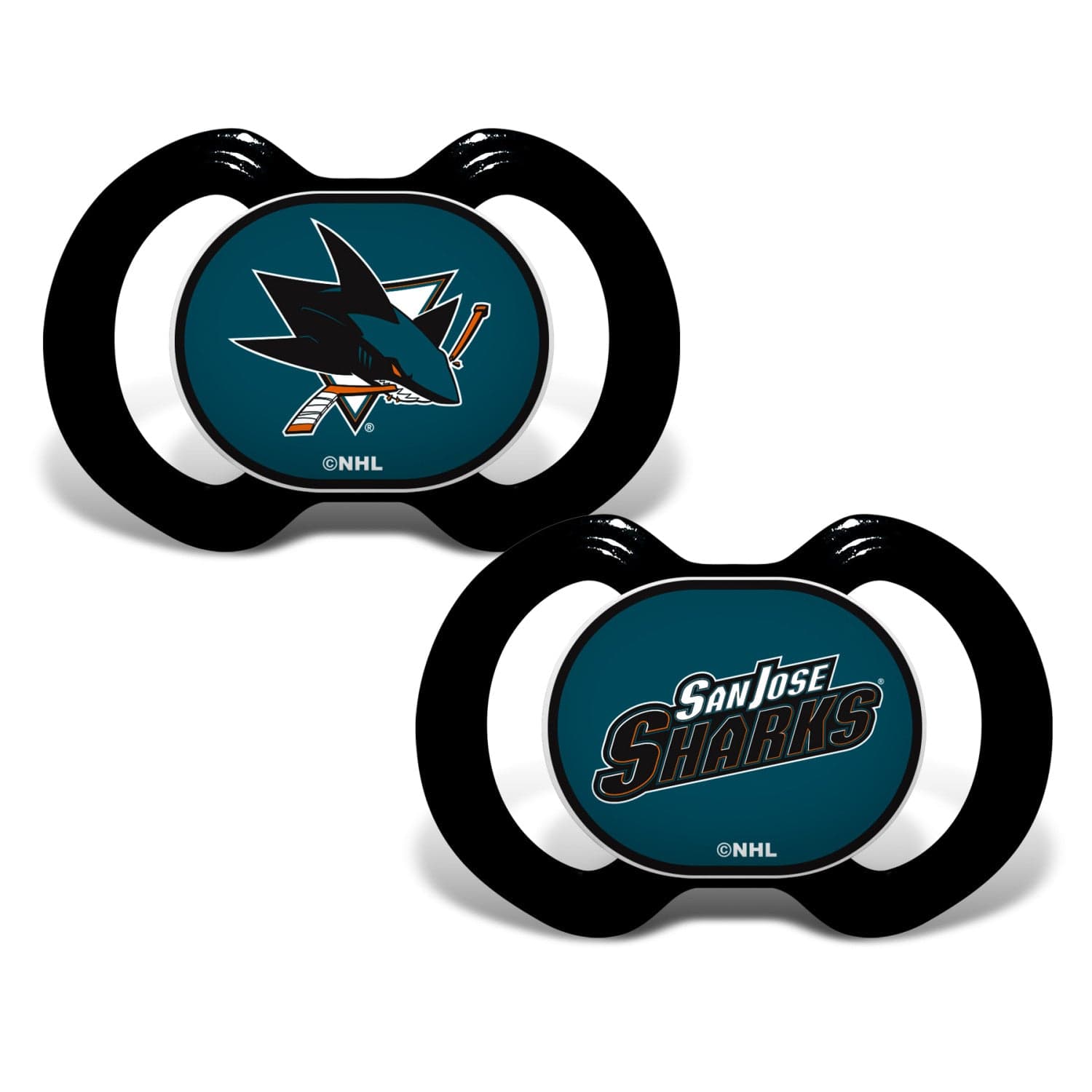 San Jose Sharks Pacifier 2-Pack - Sports Gifts, Sports Memorabilia, Sports Collectibles, Fan Shop