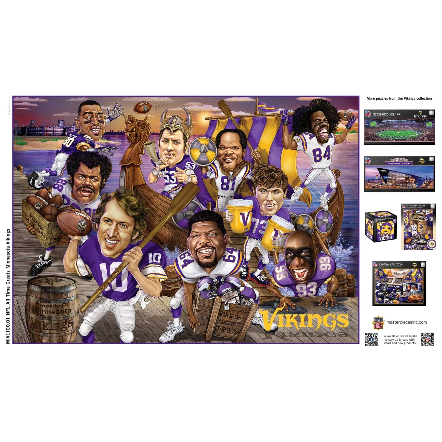 500 Piece Jigsaw Puzzle of Minnesota Vikings All-Time Greats