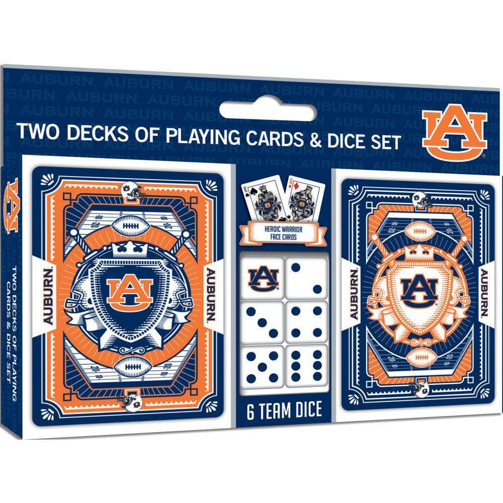 Auburn Tigers 2-Pack Playing Cards and Dice Set - Sports Gifts, Sports Memorabilia, Sports Collectibles, Fan Shop