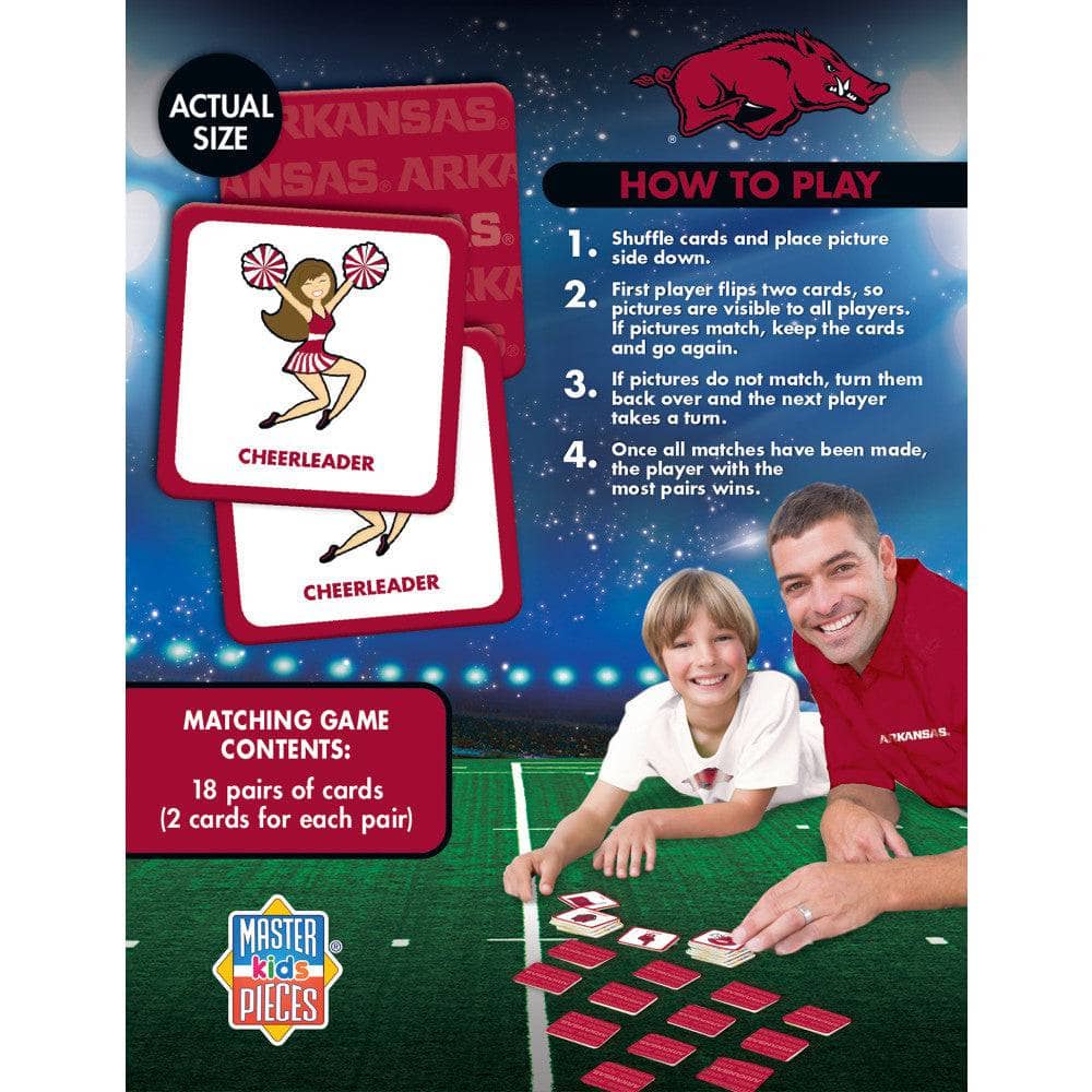 Arkansas Razorbacks Team Spirit Matching Game - Sports Gifts, Sports Memorabilia, Sports Collectibles, Fan Shop
