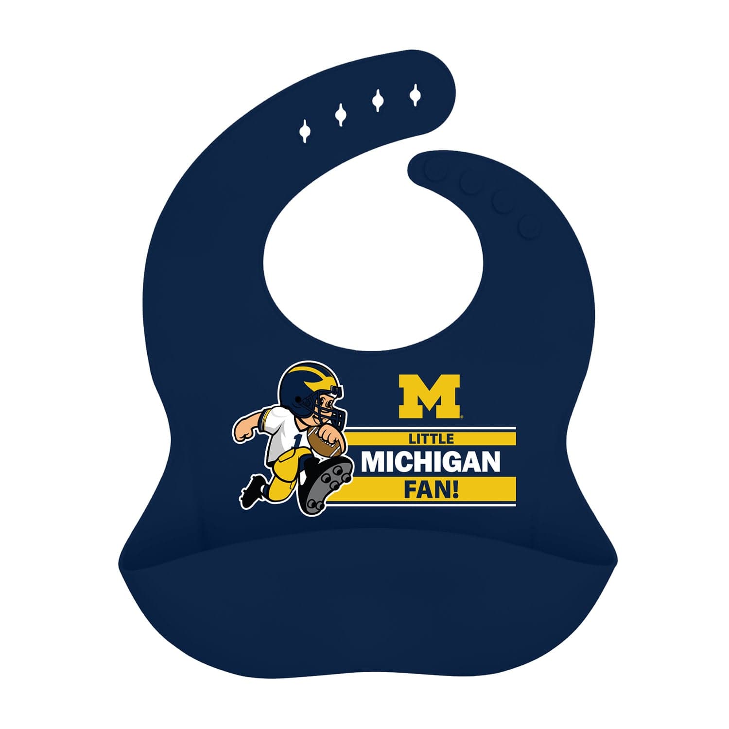 Michigan Wolverines NCAA Silicone Baby Bib - Sports Gifts, Sports Memorabilia, Sports Collectibles, Fan Shop