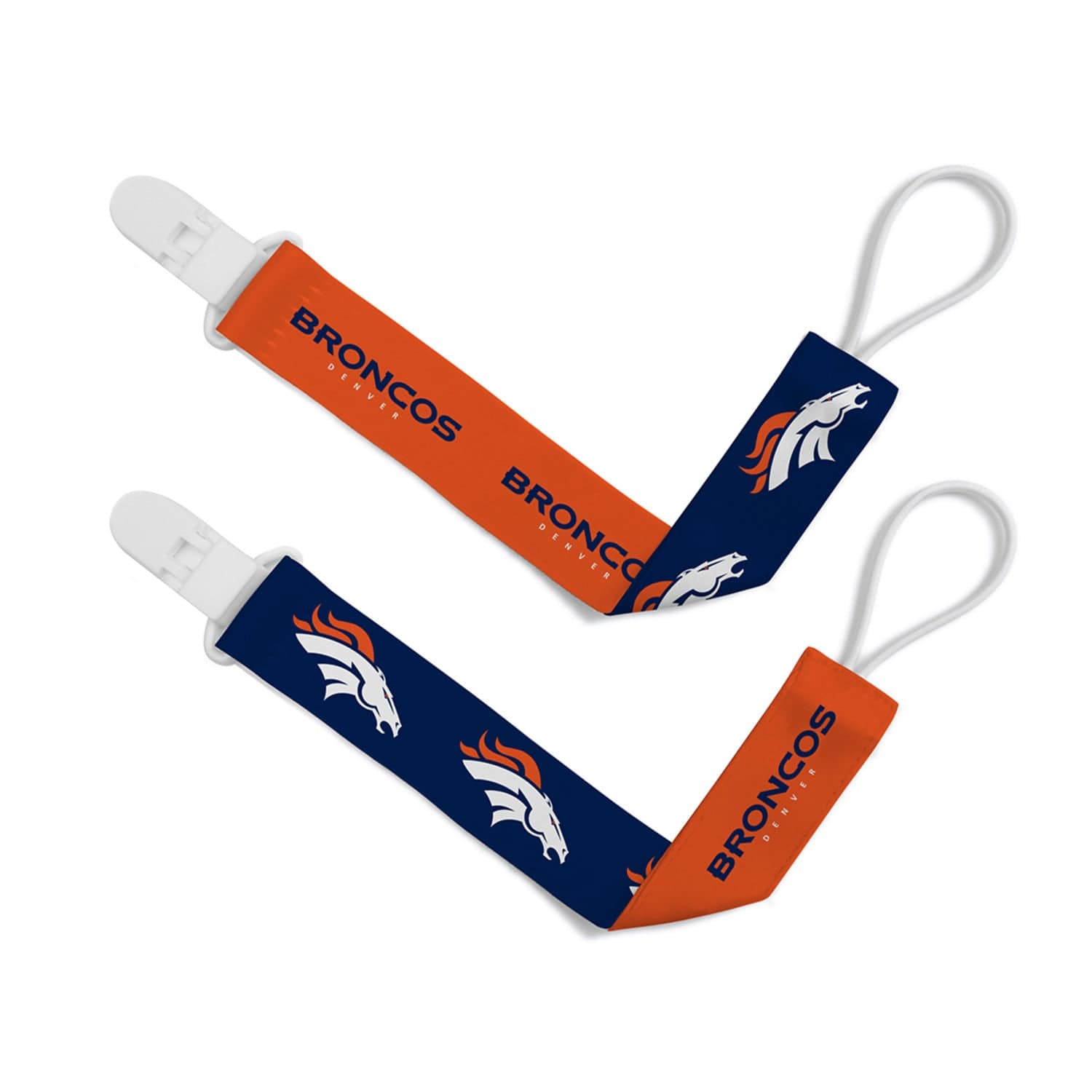 Denver Broncos Pacifier Clip Set - 2-Pack
