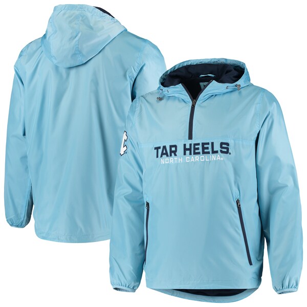 North Carolina Tarheels UNC Windbreaker G-III Sports by Carl Banks Base Runner Half-Zip Hoodie Jacket - Carolina Blue - XL - 757 Sports Collectibles