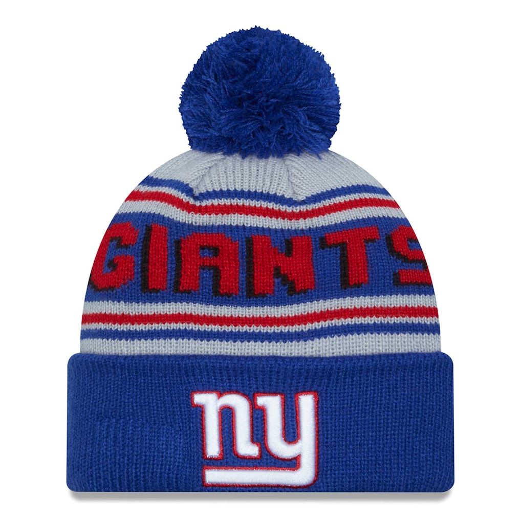 New York Giants New Era Main Cuffed Knit Hat with Pom - Royal - Sports Gifts, Sports Memorabilia, Sports Collectibles, Fan Shop