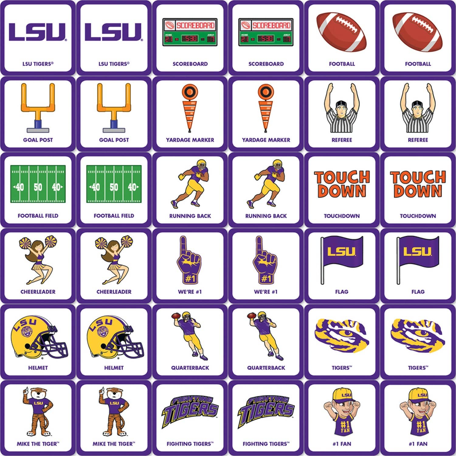 LSU Tigers Memory Matching Game - Sports Gifts, Sports Memorabilia, Sports Collectibles, Fan Shop