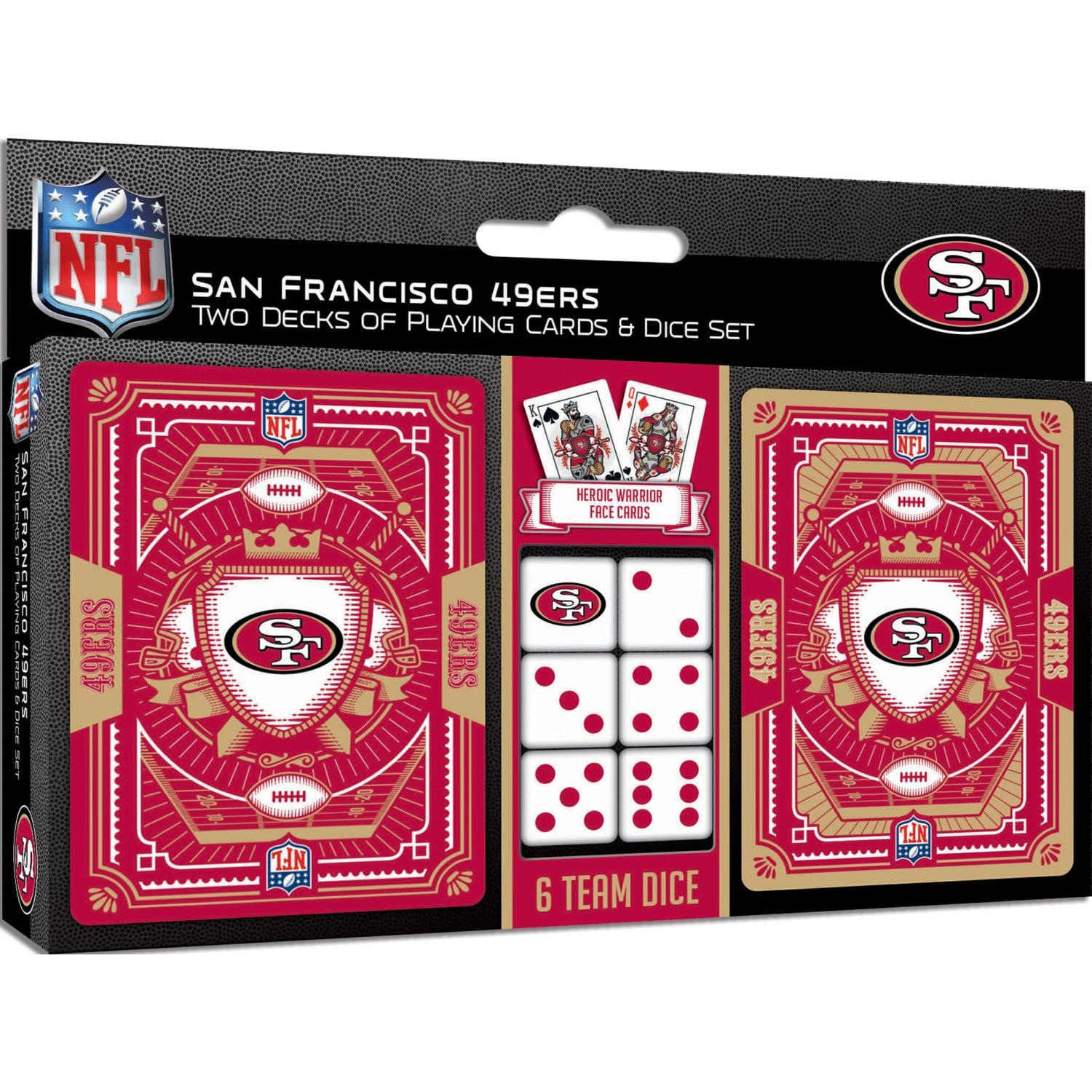 San Francisco 49ers 2-Pack Playing Cards and Dice Set - Sports Gifts, Sports Memorabilia, Sports Collectibles, Fan Shop