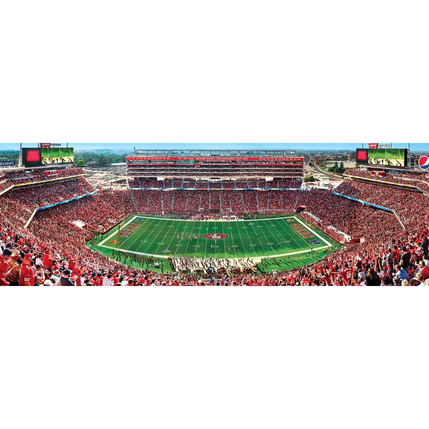 San Francisco 49ers 1000-Piece Panoramic Jigsaw Puzzle - Center View - Sports Gifts, Sports Memorabilia, Sports Collectibles, Fan Shop