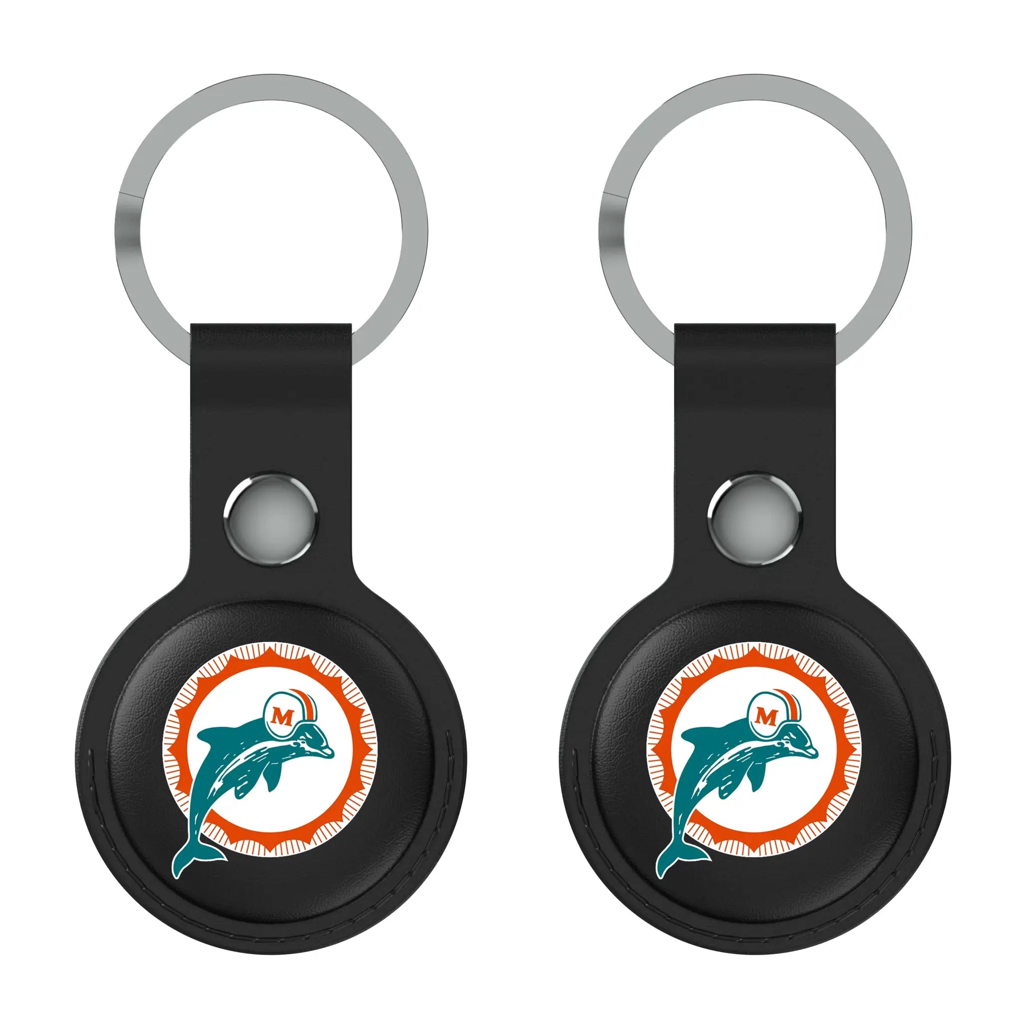 Miami Dolphins 1966-1973 Historic Collection Insignia Black Airtag Holder 2-Pack
