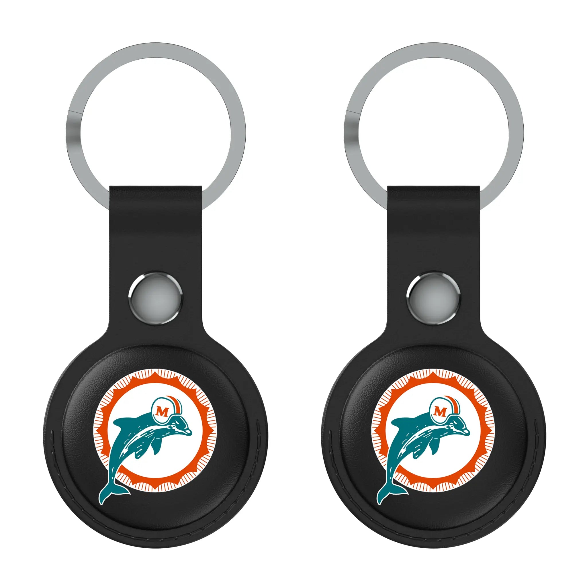 Miami Dolphins 1966-1973 Historic Collection Insignia Black Airtag Holder 2-Pack