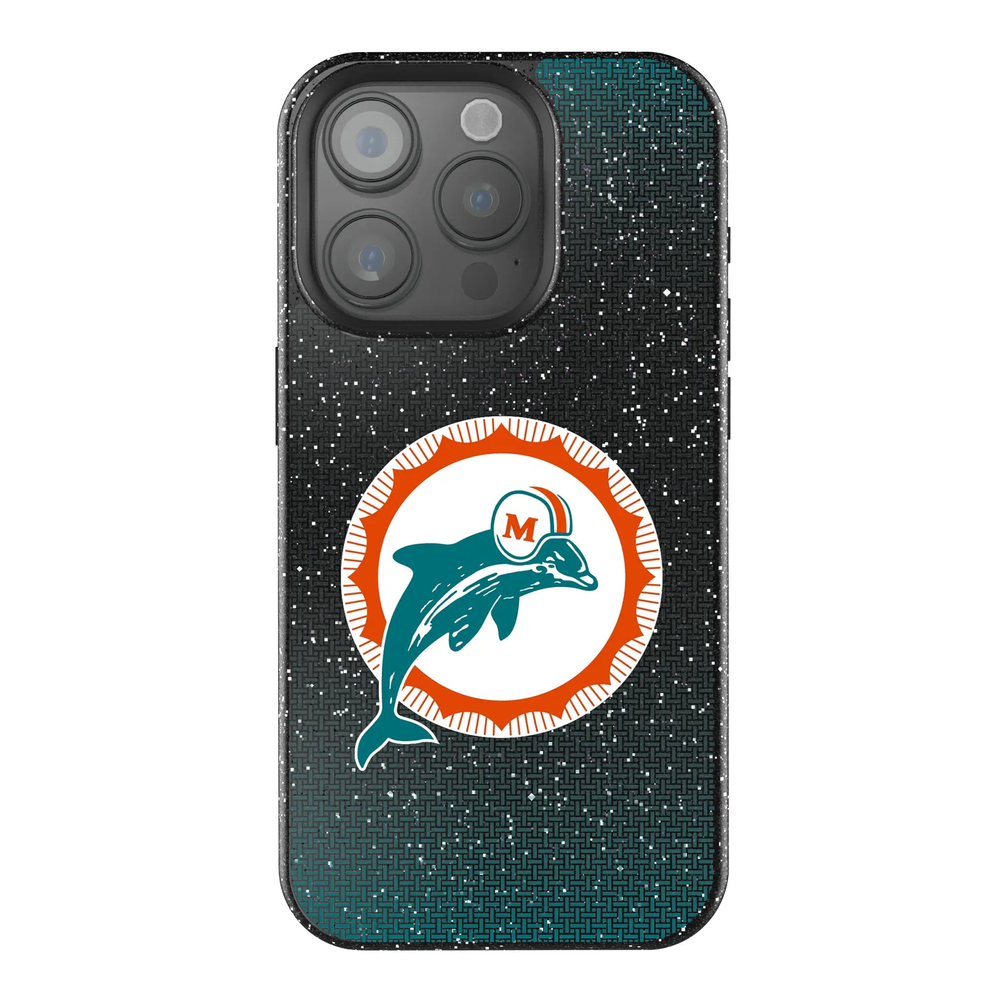 Miami Dolphins 1966-1973 Historic Collection Linen Bling Phone Case for Apple iPhone