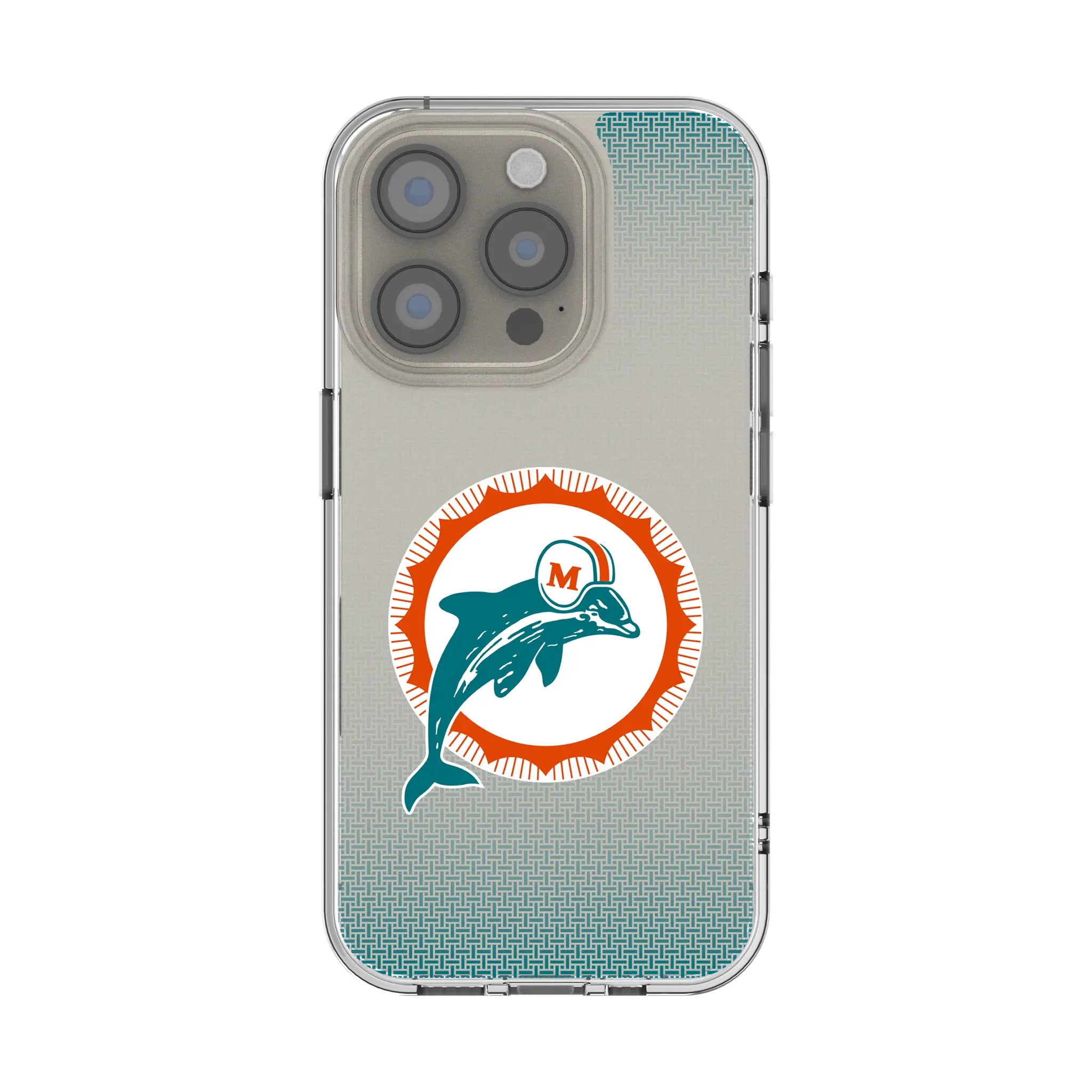 Miami Dolphins 1966-1973 Historic Collection Linen Clear Phone Case for Apple iPhone