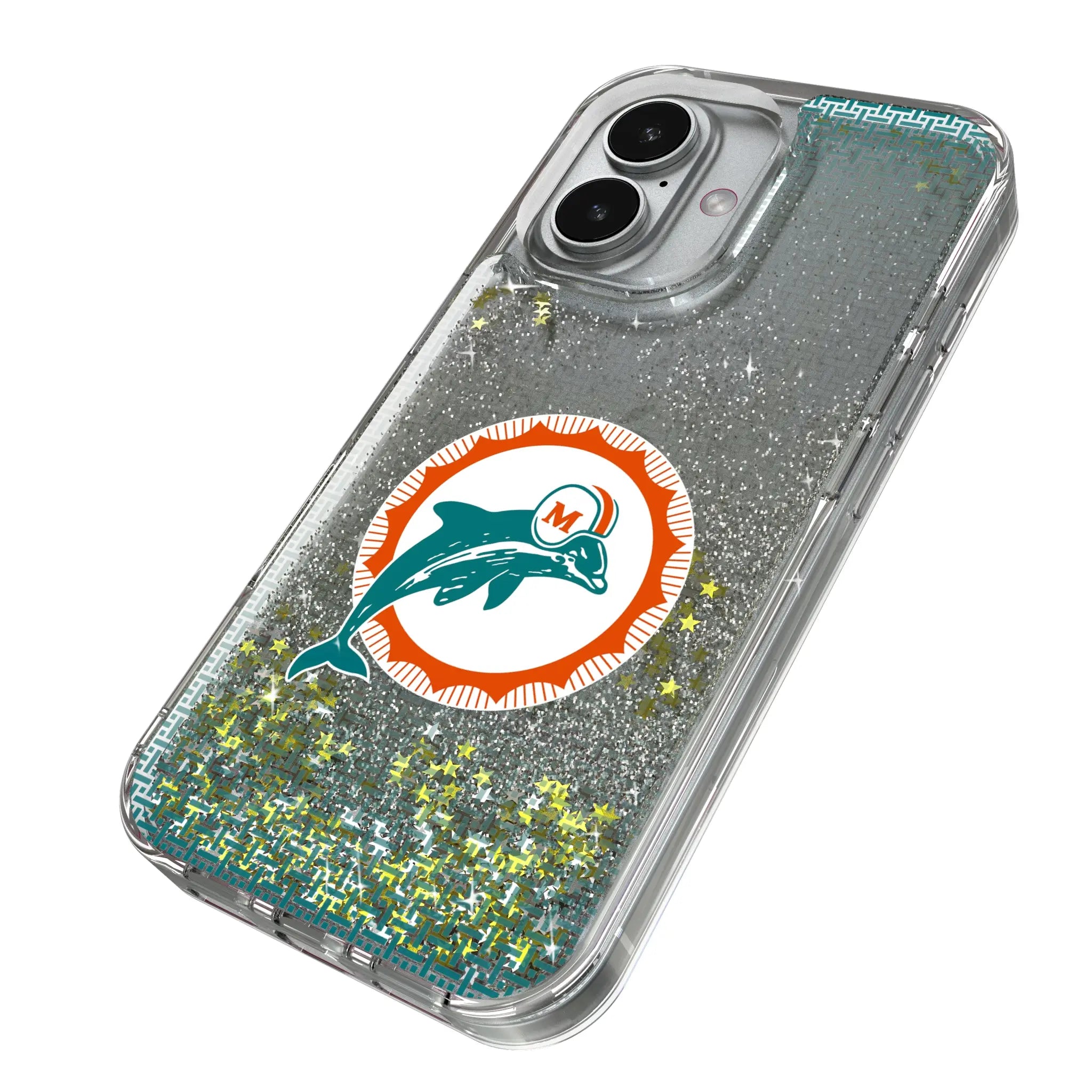 Miami Dolphins 1966-1973 Historic Collection Linen Glitter Phone Case