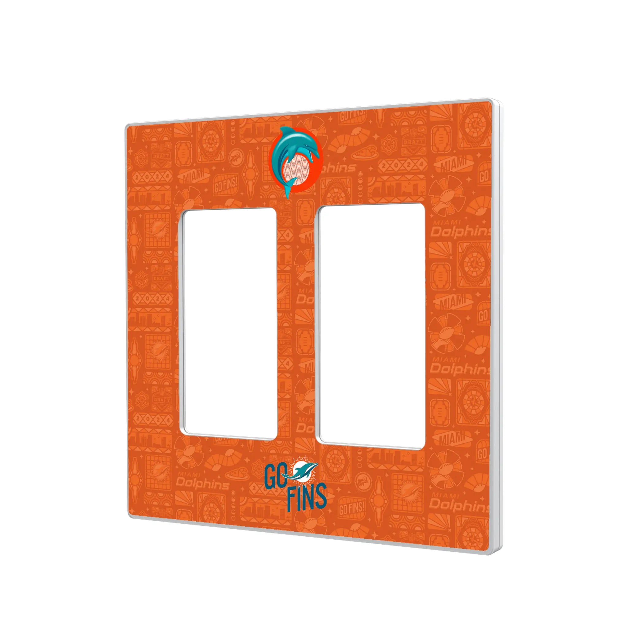 Miami Dolphins 2024 Illustrated Limited Edition Hidden-Screw Light Switch Plate