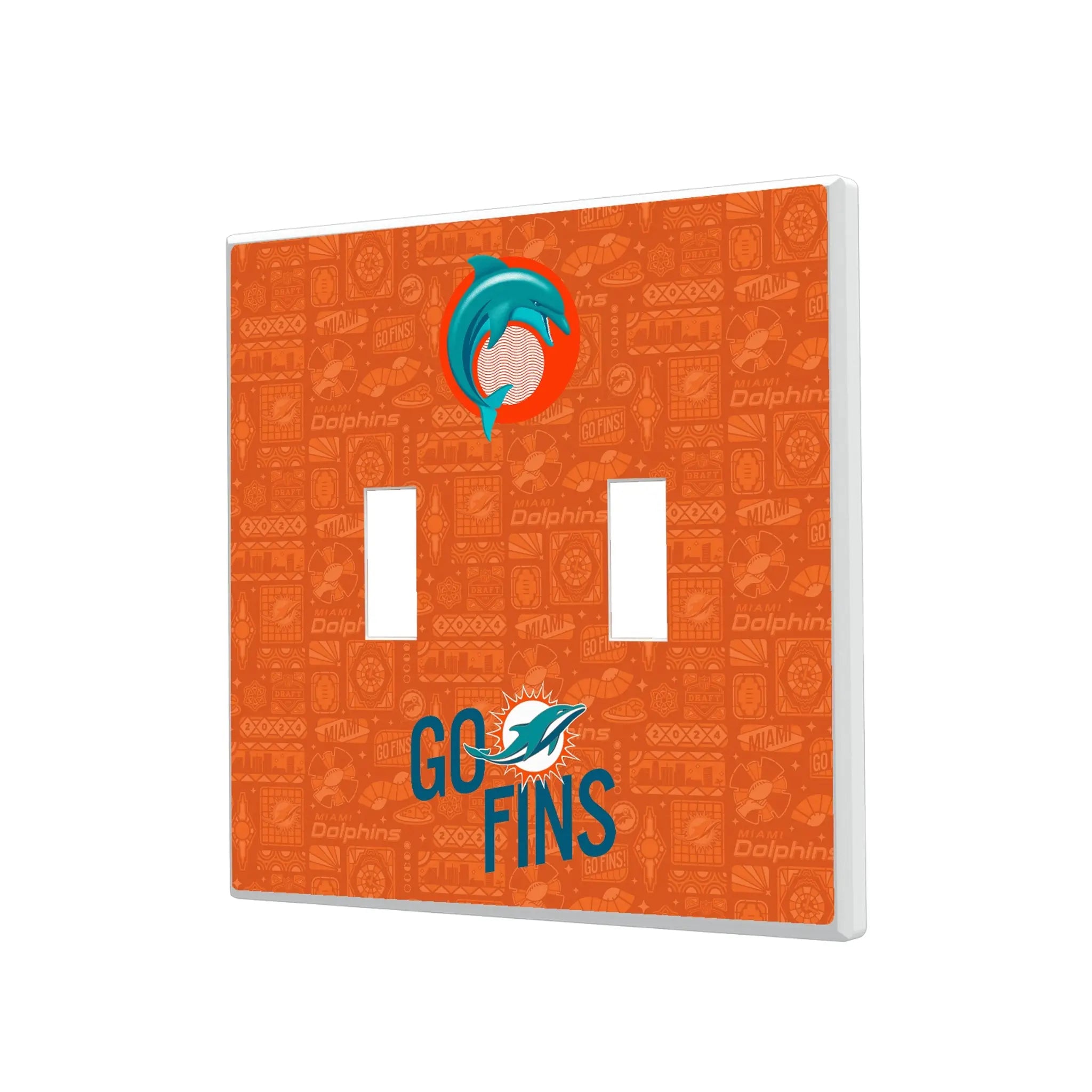 Miami Dolphins 2024 Illustrated Limited Edition Hidden-Screw Light Switch Plate