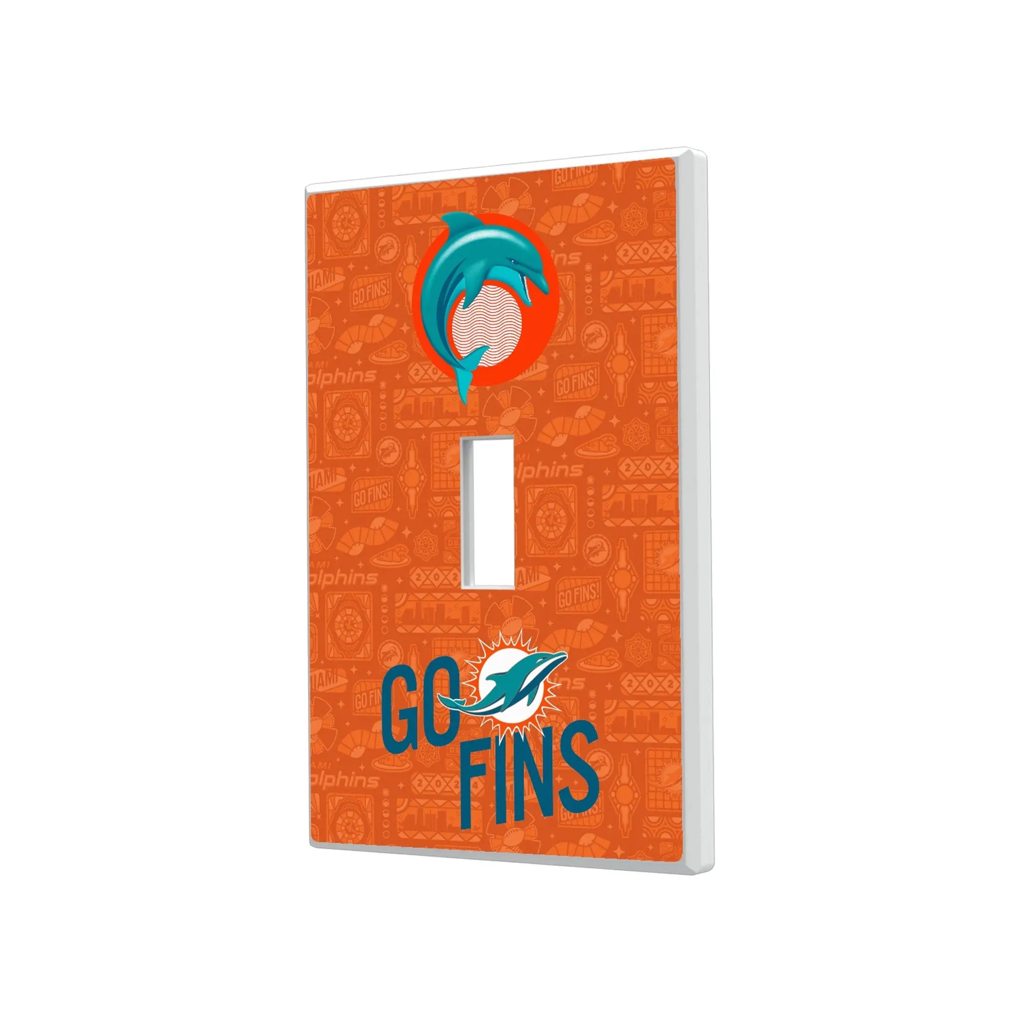 Miami Dolphins 2024 Illustrated Limited Edition Hidden-Screw Light Switch Plate
