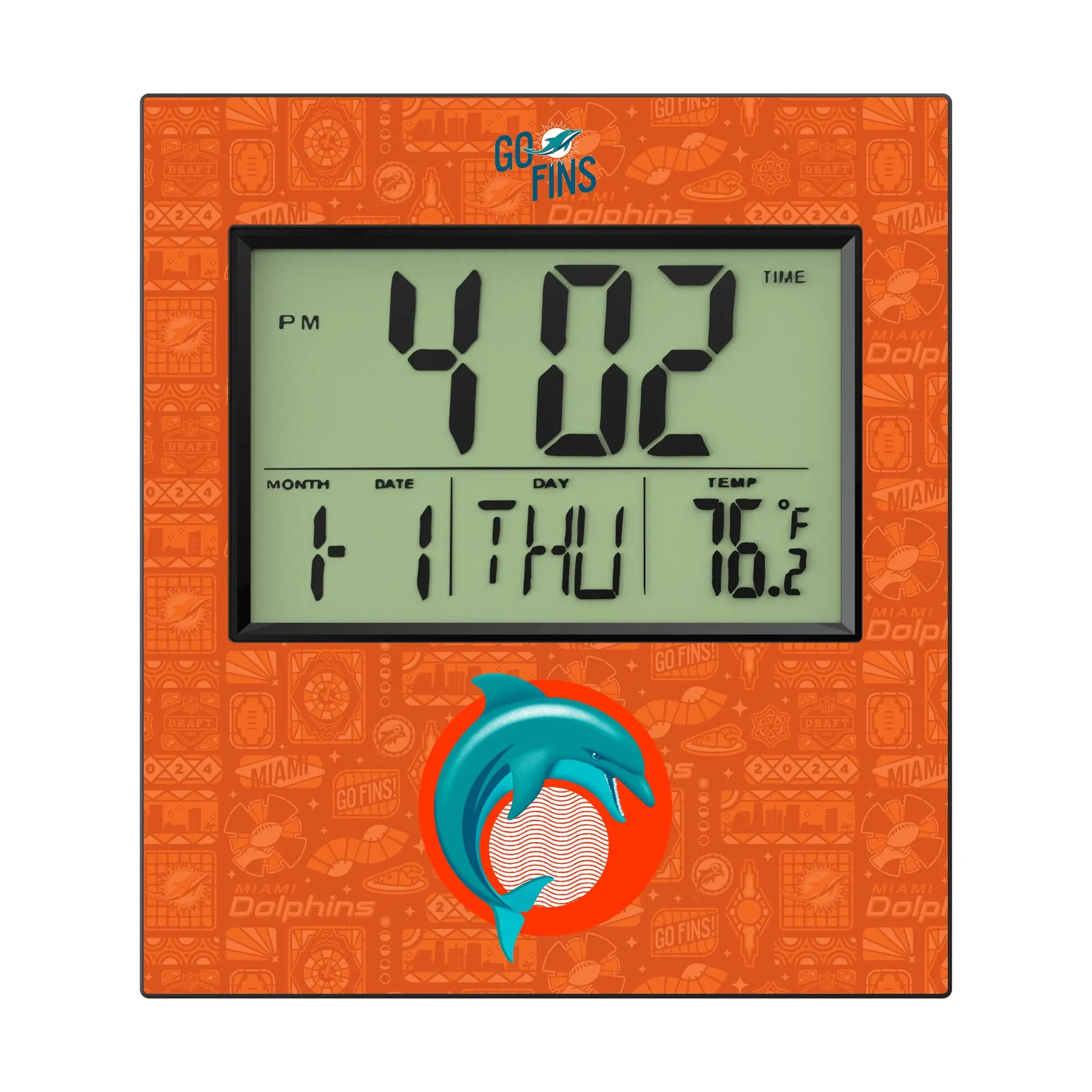 Miami Dolphins 2024 Edition Wall Clock