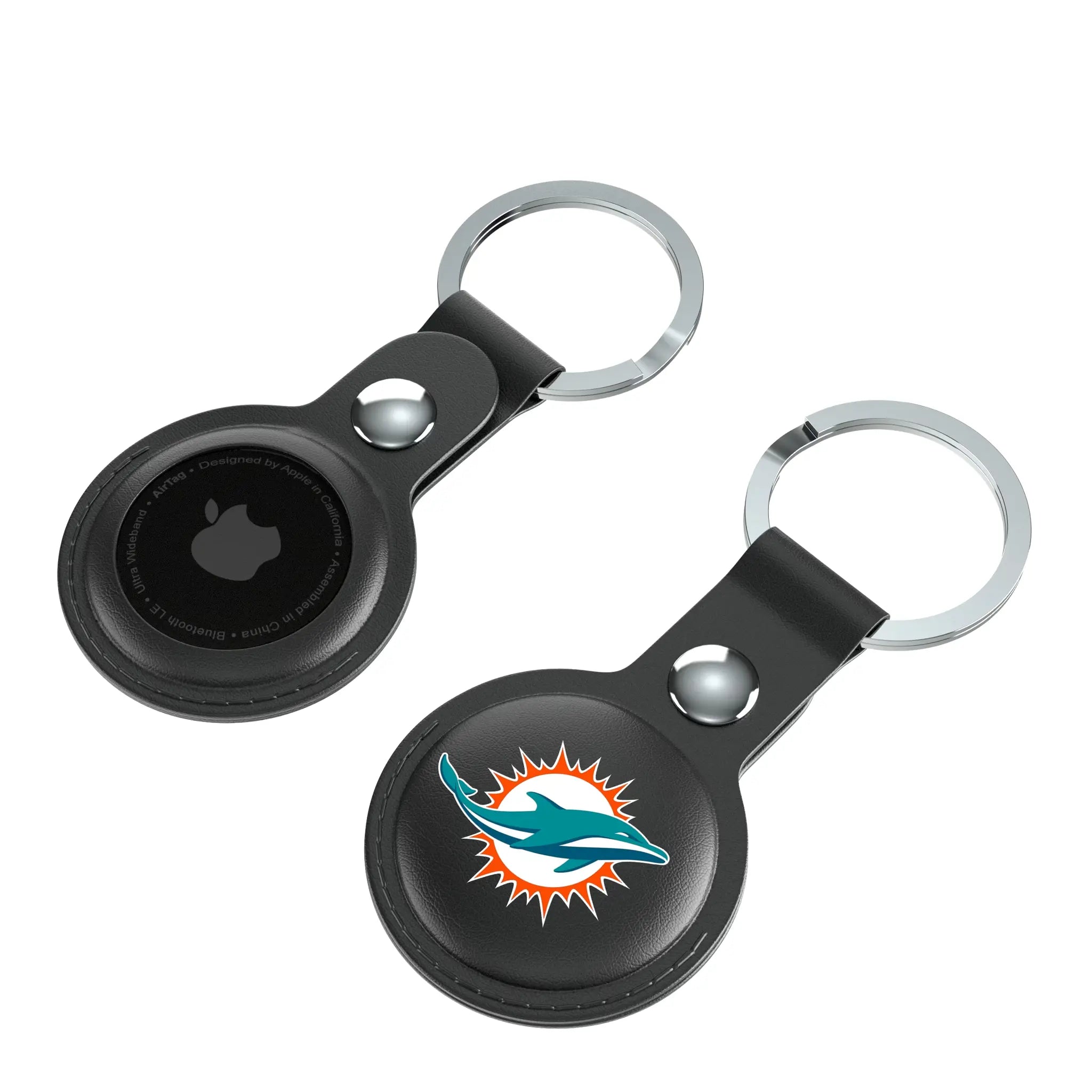 Miami Dolphins Insignia Black Airtag Holder 2-Pack