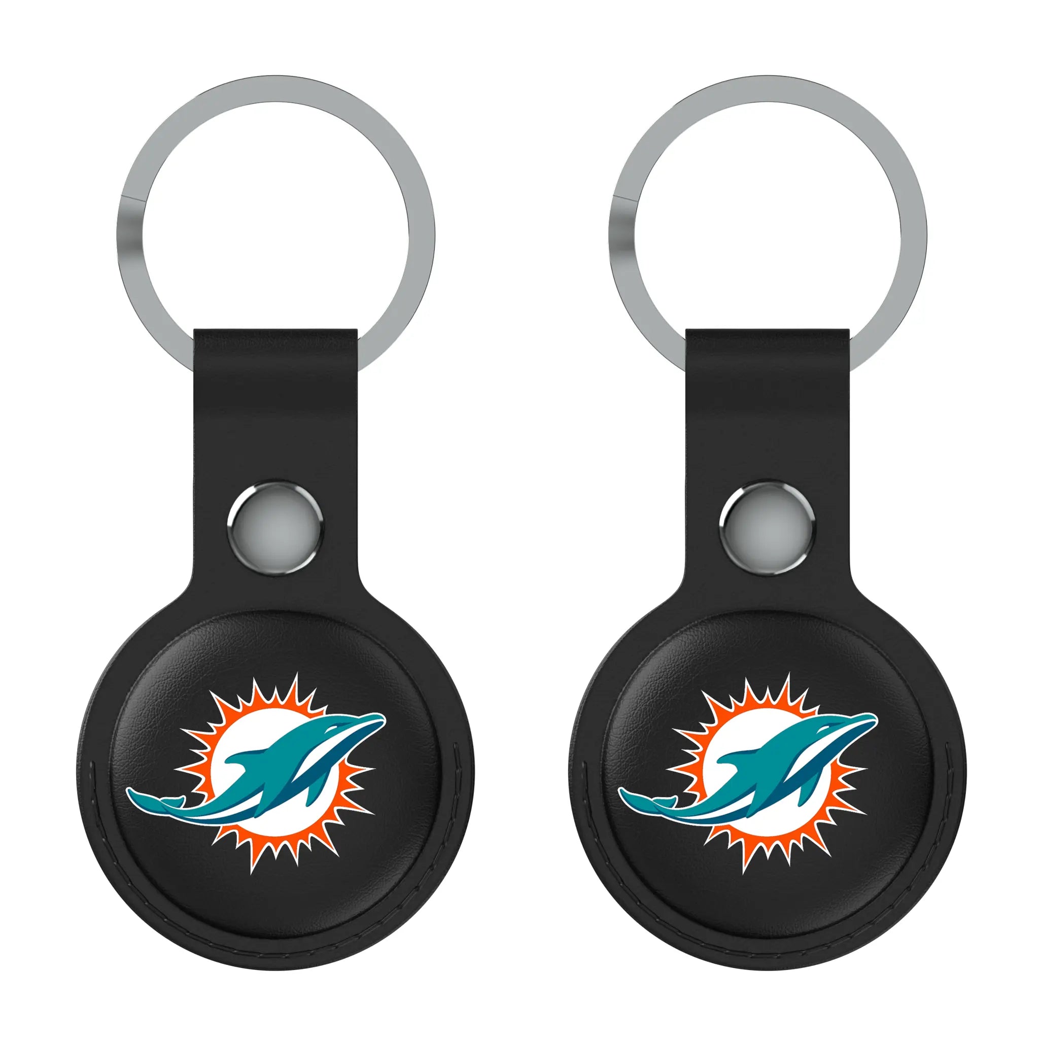 Miami Dolphins Insignia Black Airtag Holder 2-Pack