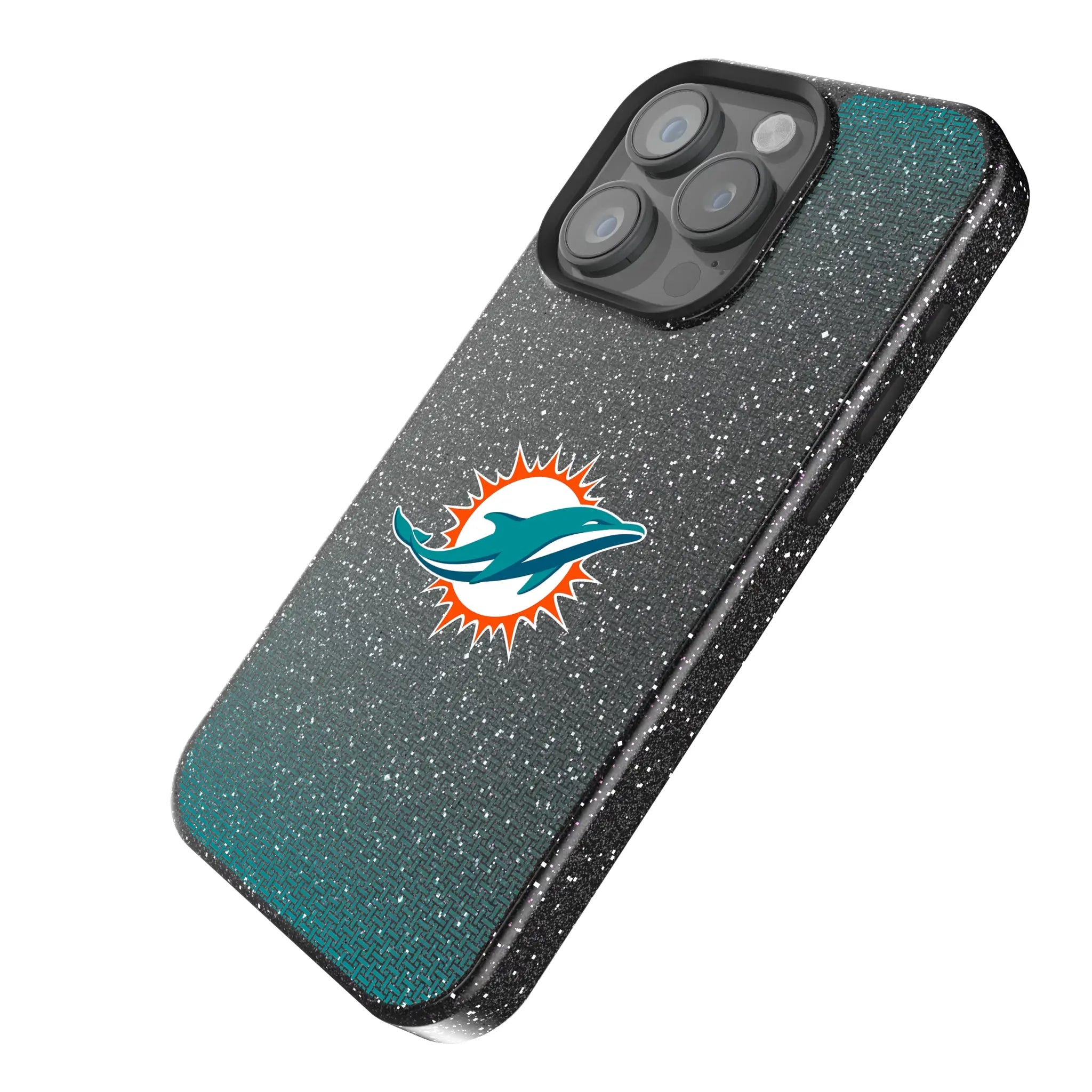 Miami Dolphins Linen Bling Phone Case for Apple iPhone