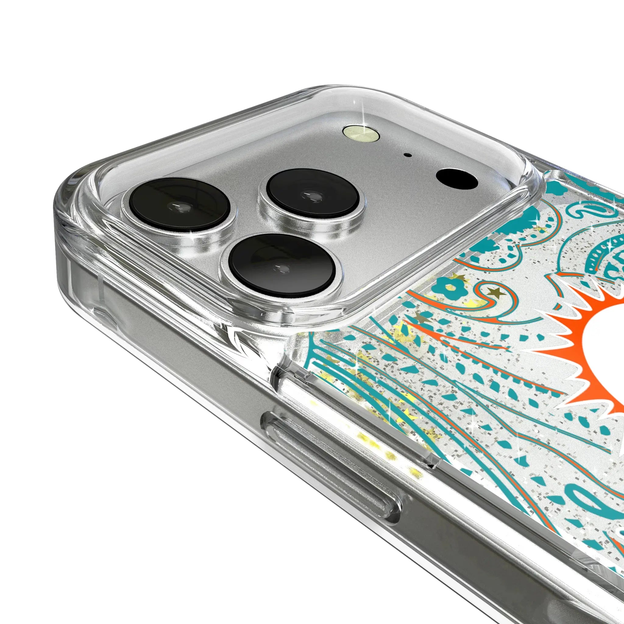 Miami Dolphins Paisley Glitter Phone Case
